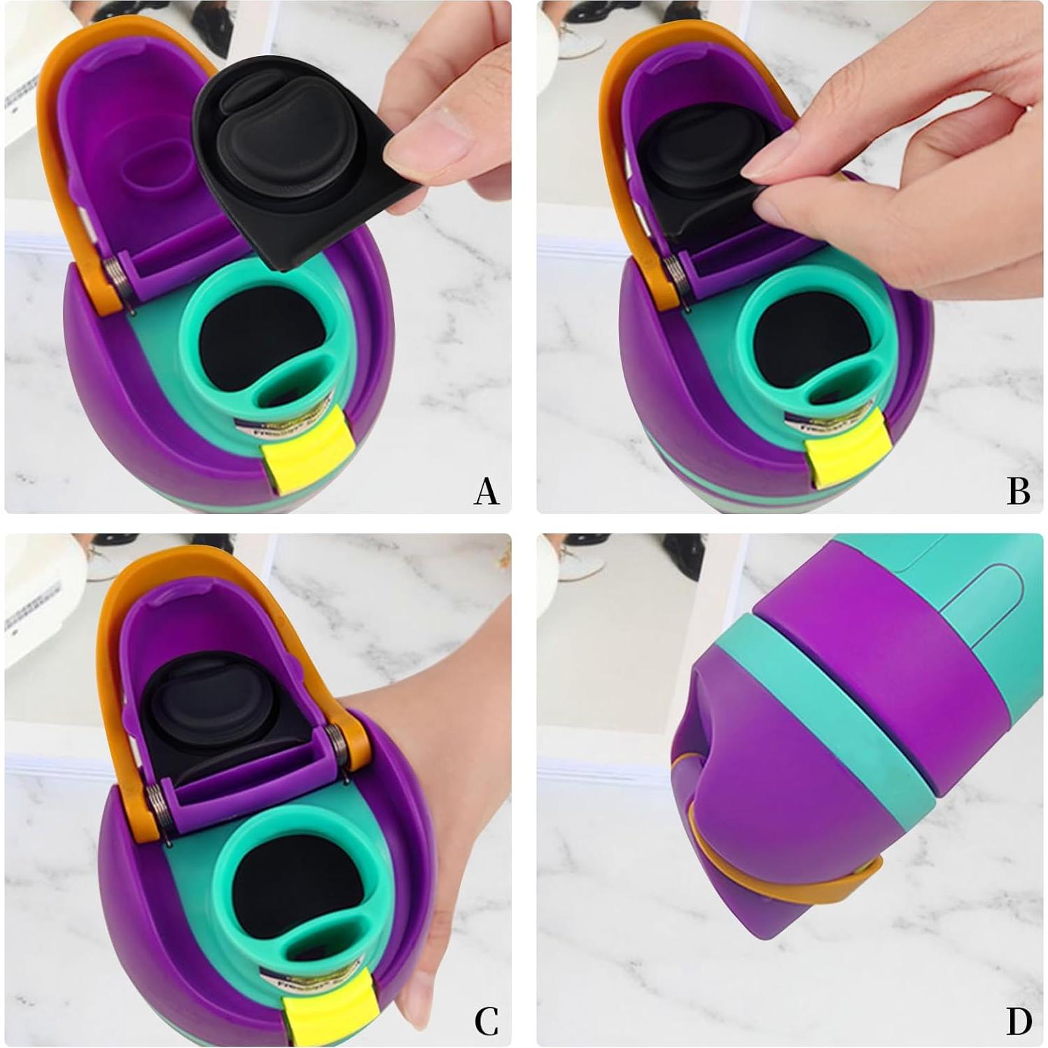 Replacement Button & Stopper Compatible with Owala FreeSip 24oz 32oz, BPA-Free Water Bottle Seal Ring Lid Mouth Push Switch Top Cap Seal Stopper Replacement Parts for Owala 19/24/32/40oz Accessories