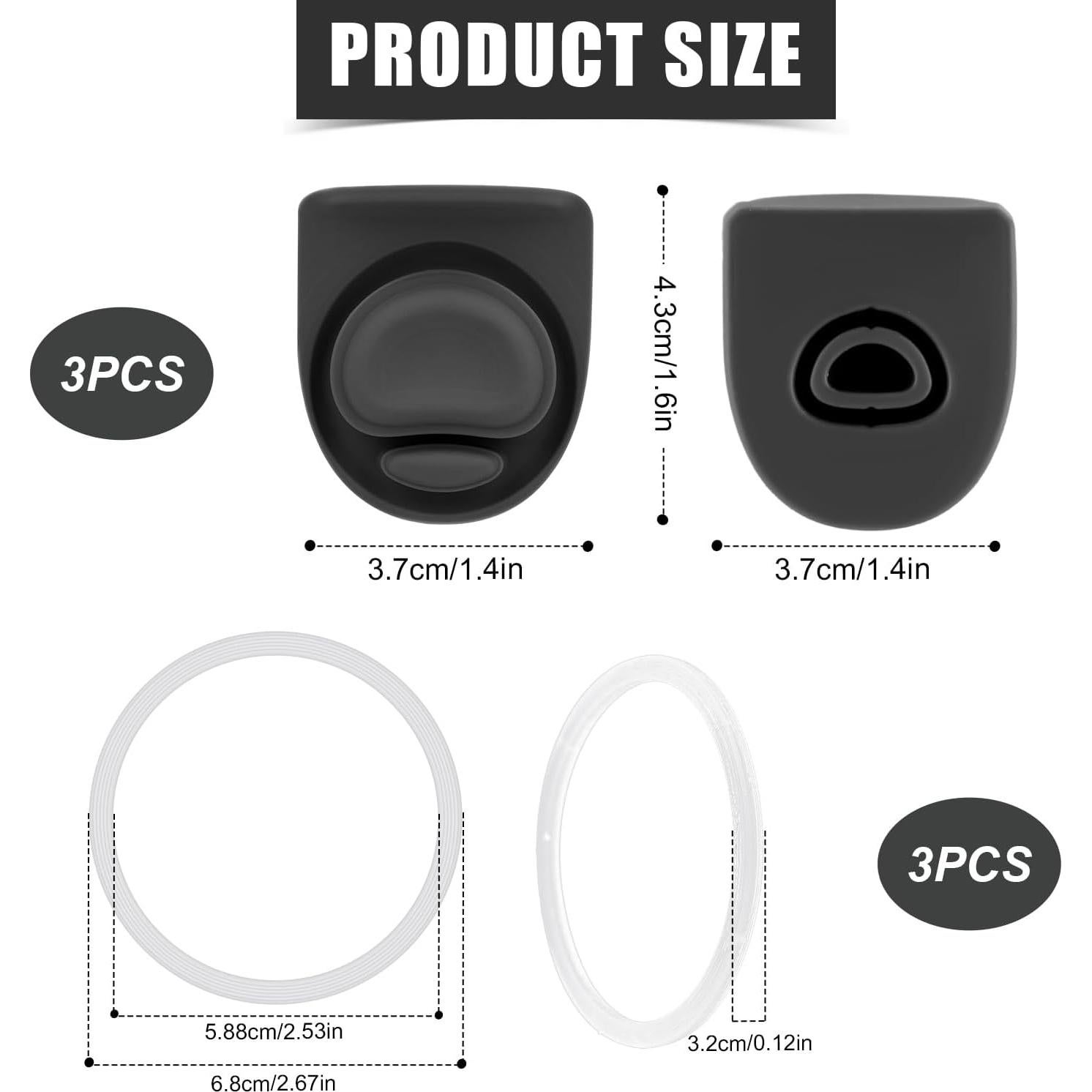 3 Tapones de Reemplazo Owala Freesip 19-40oz Silicona Antifugas