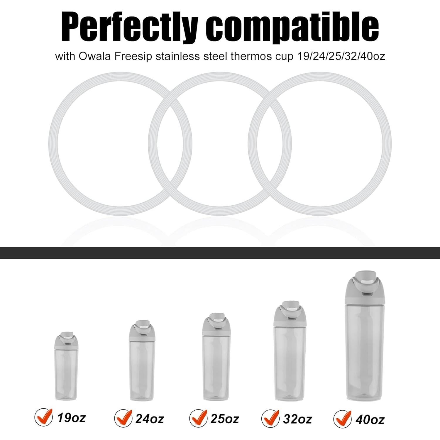 3 Tapones de Reemplazo Owala Freesip 19-40oz Silicona Antifugas