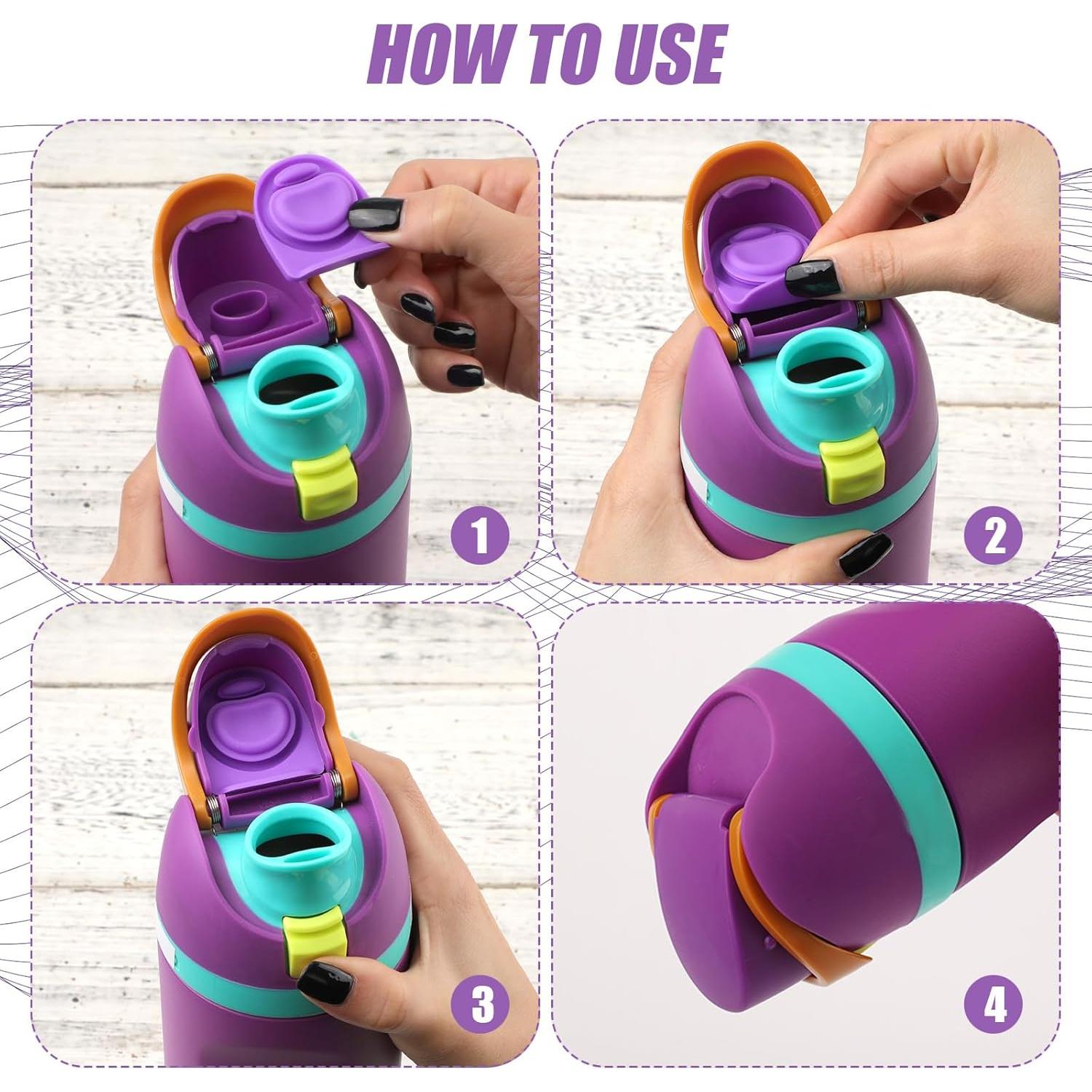 4 Tapones y Círculos de Sello Silicona PEUTIER para Botellas Owala