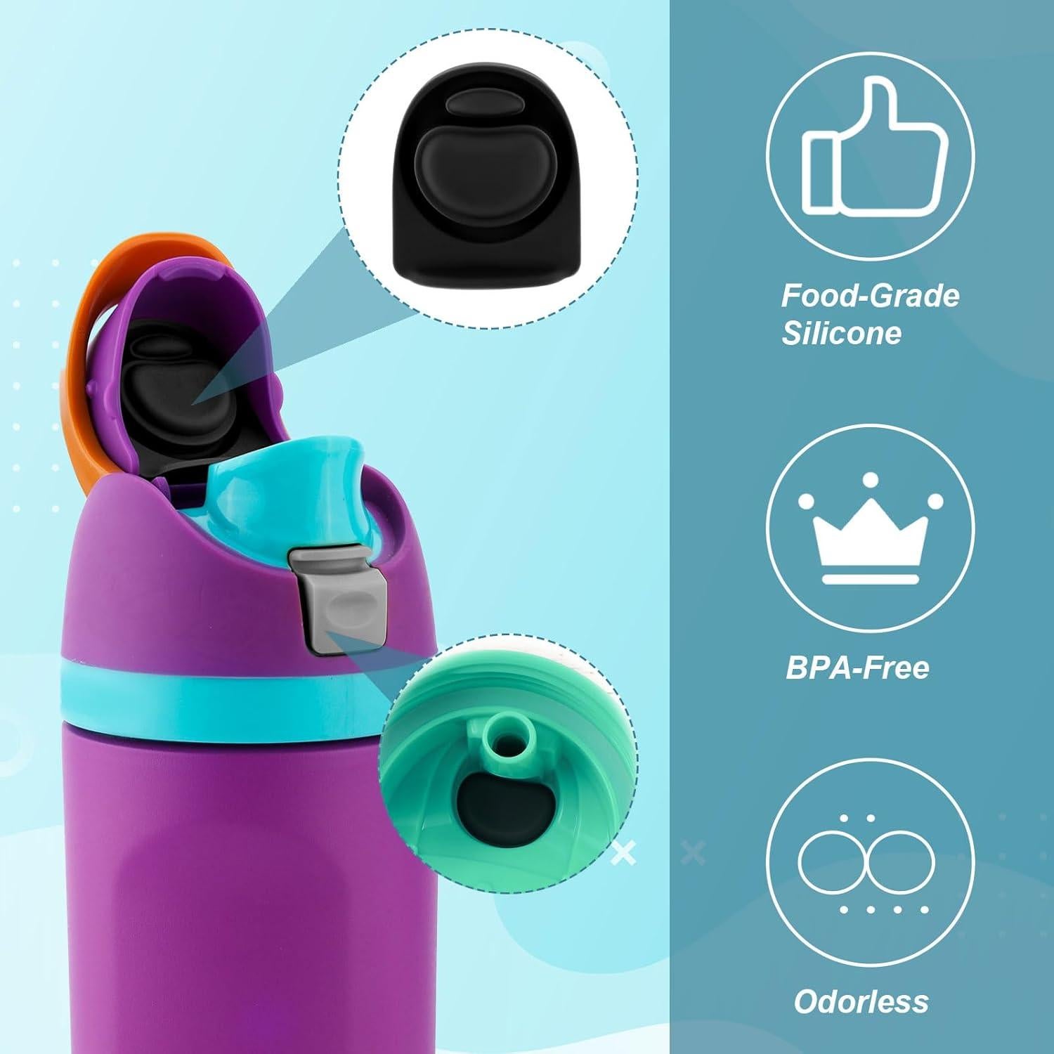 Tapas de Reemplazo para Botellas Owala BOXOB 8 Piezas Silicona