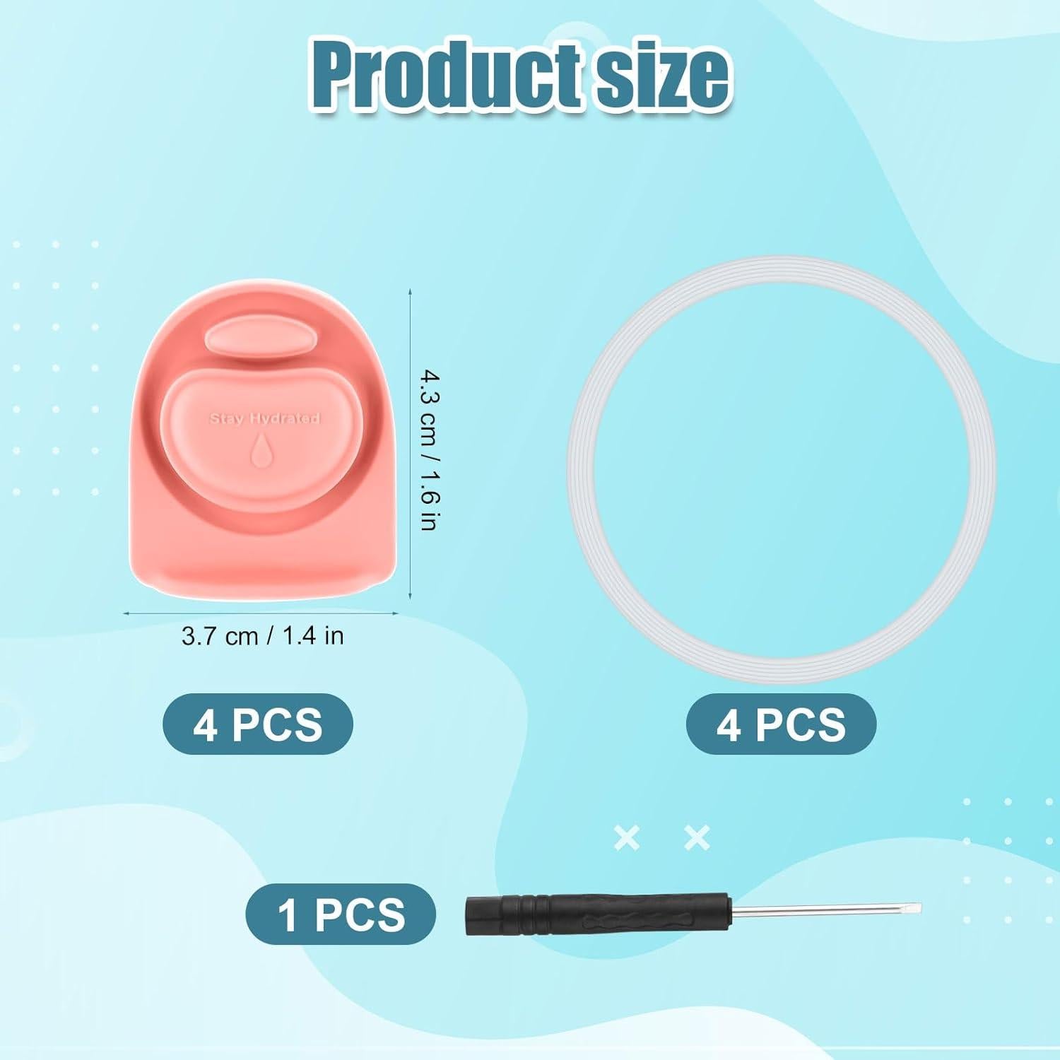 4 Tapones y 4 Anillos de Sello BOXOB para Owala 16-40oz