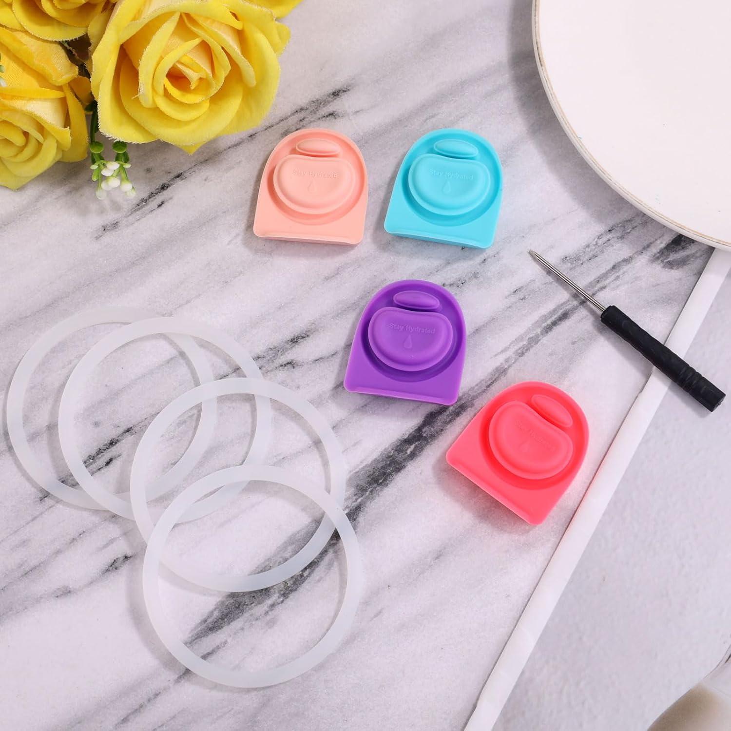 4 Tapones y 4 Anillos de Sello BOXOB para Owala 16-40oz