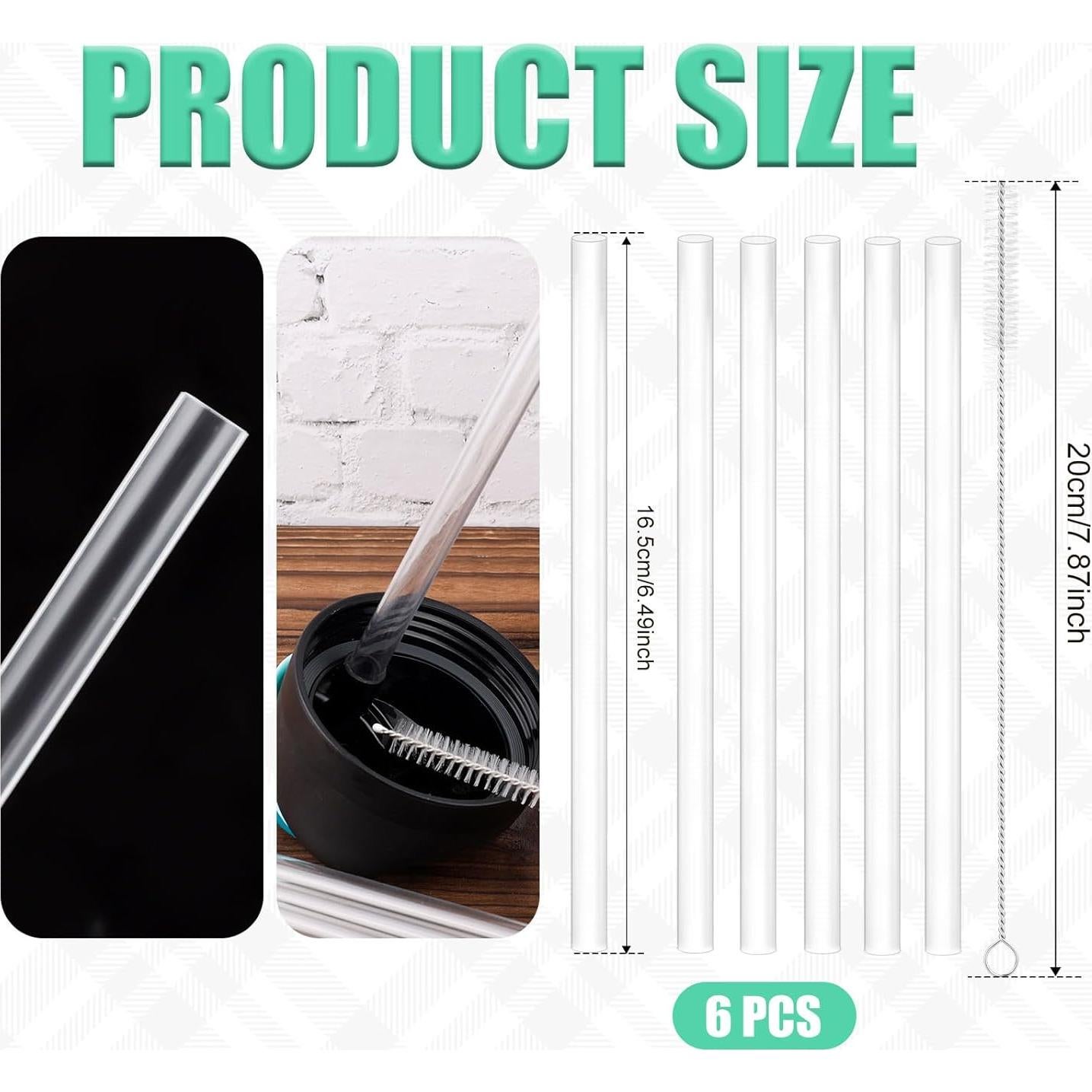 6 Pajillas Reemplazo Owala FreeSip Niños 16oz + Cepillo Limpieza