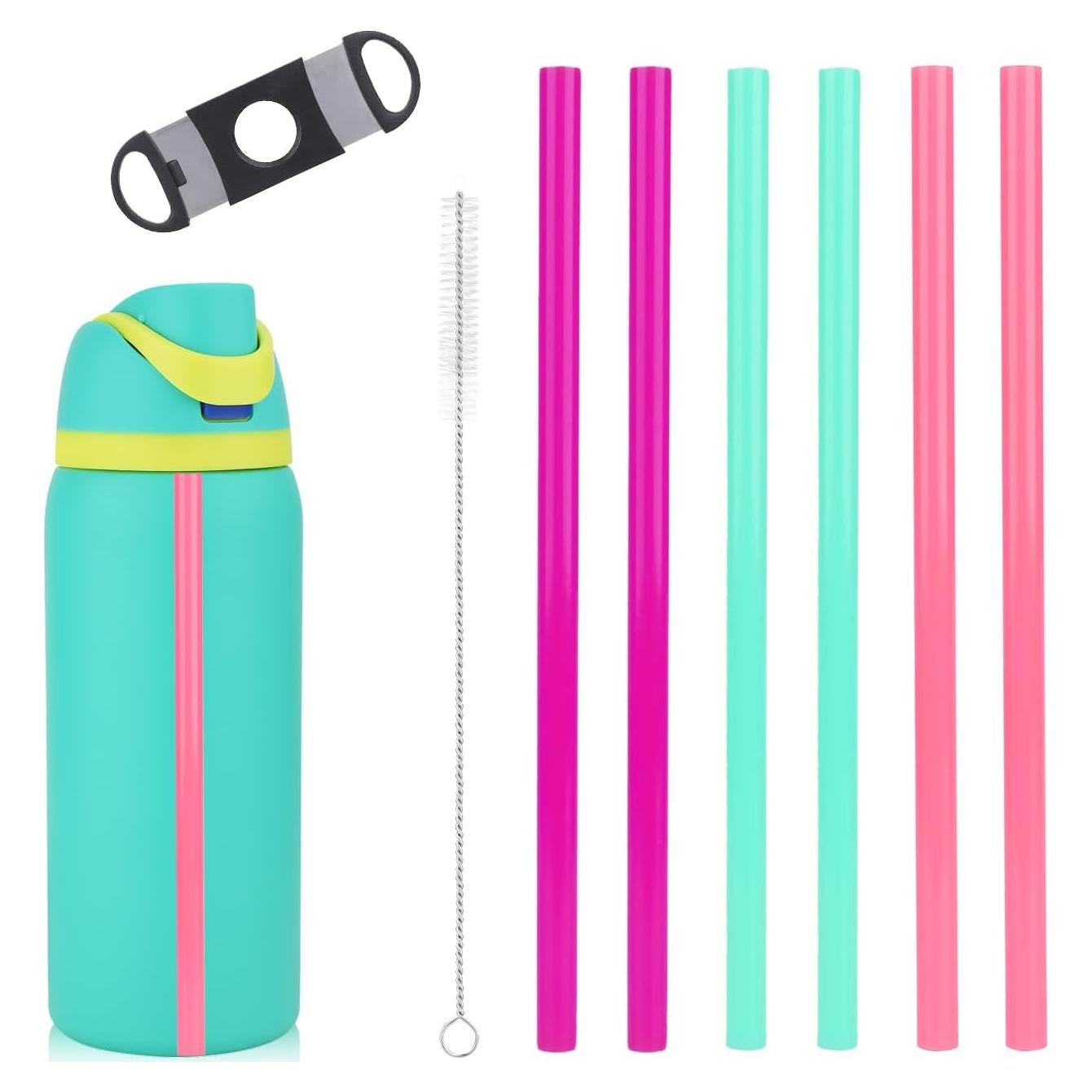 6 Popotes Reutilizables BOXOB para Botellas Owala FreeSip 23.5cm