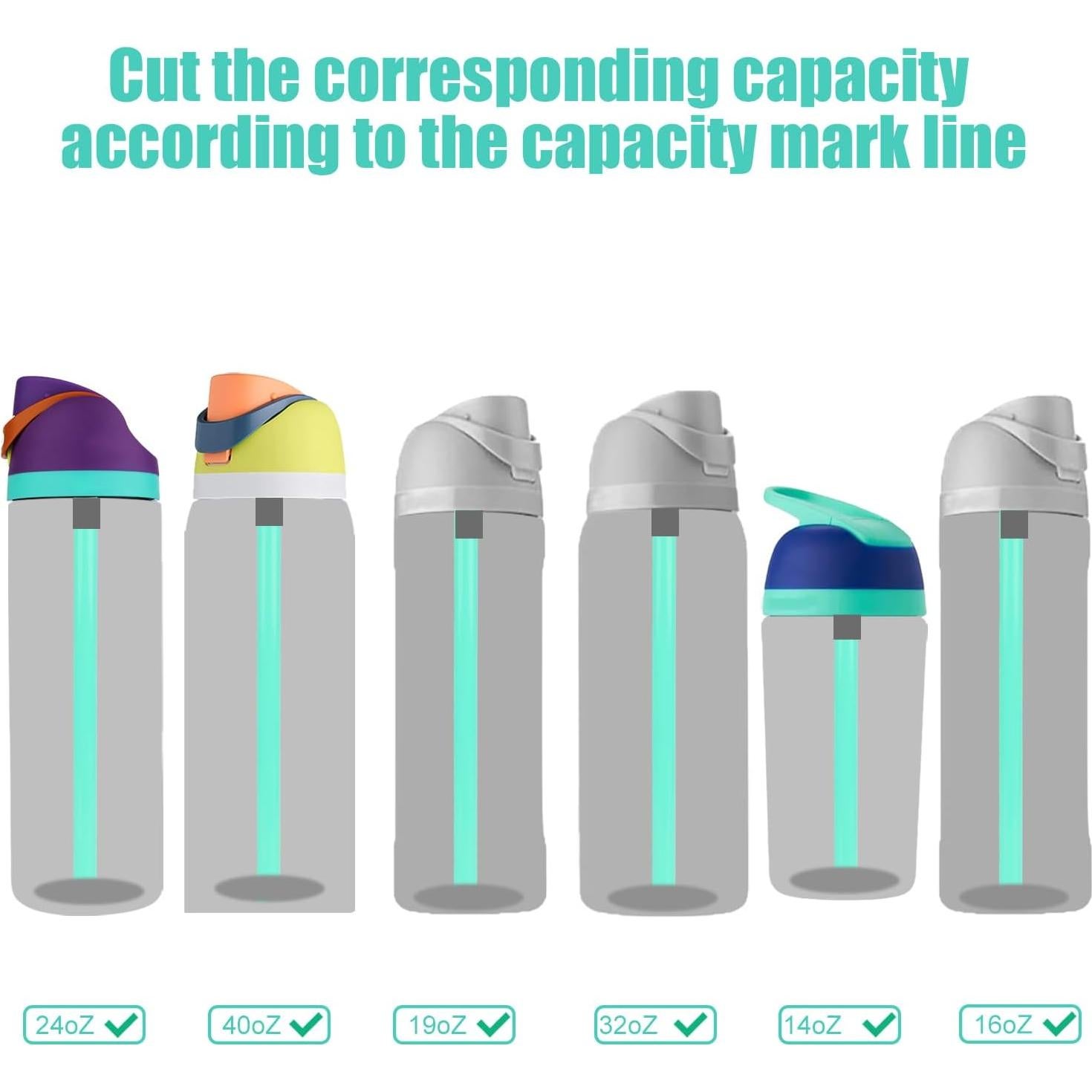 6 Popotes Reutilizables BOXOB para Botellas Owala FreeSip 23.5cm