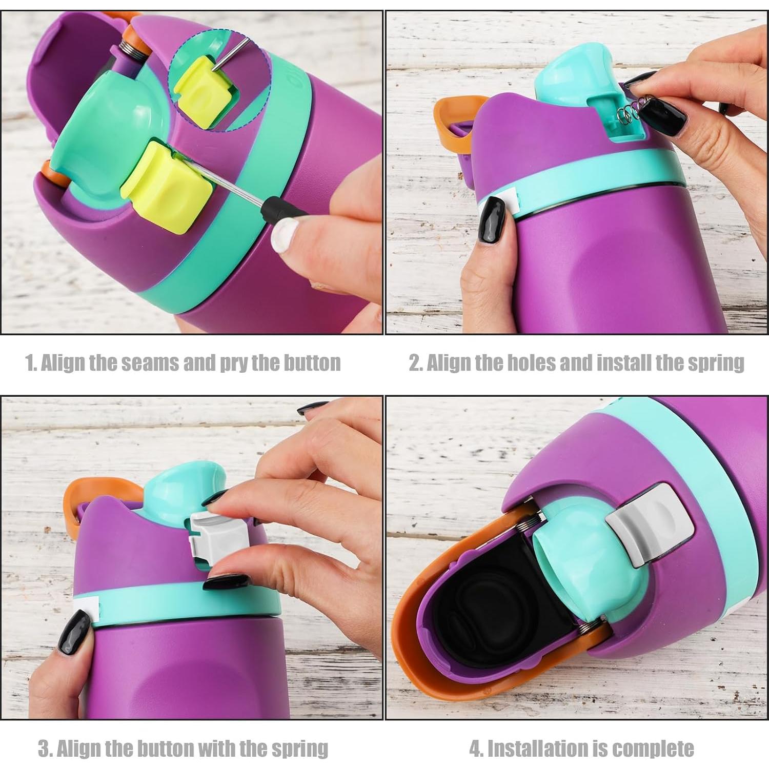 4 Piezas Botones Reemplazo Owala FreeSip 19-40oz Gris