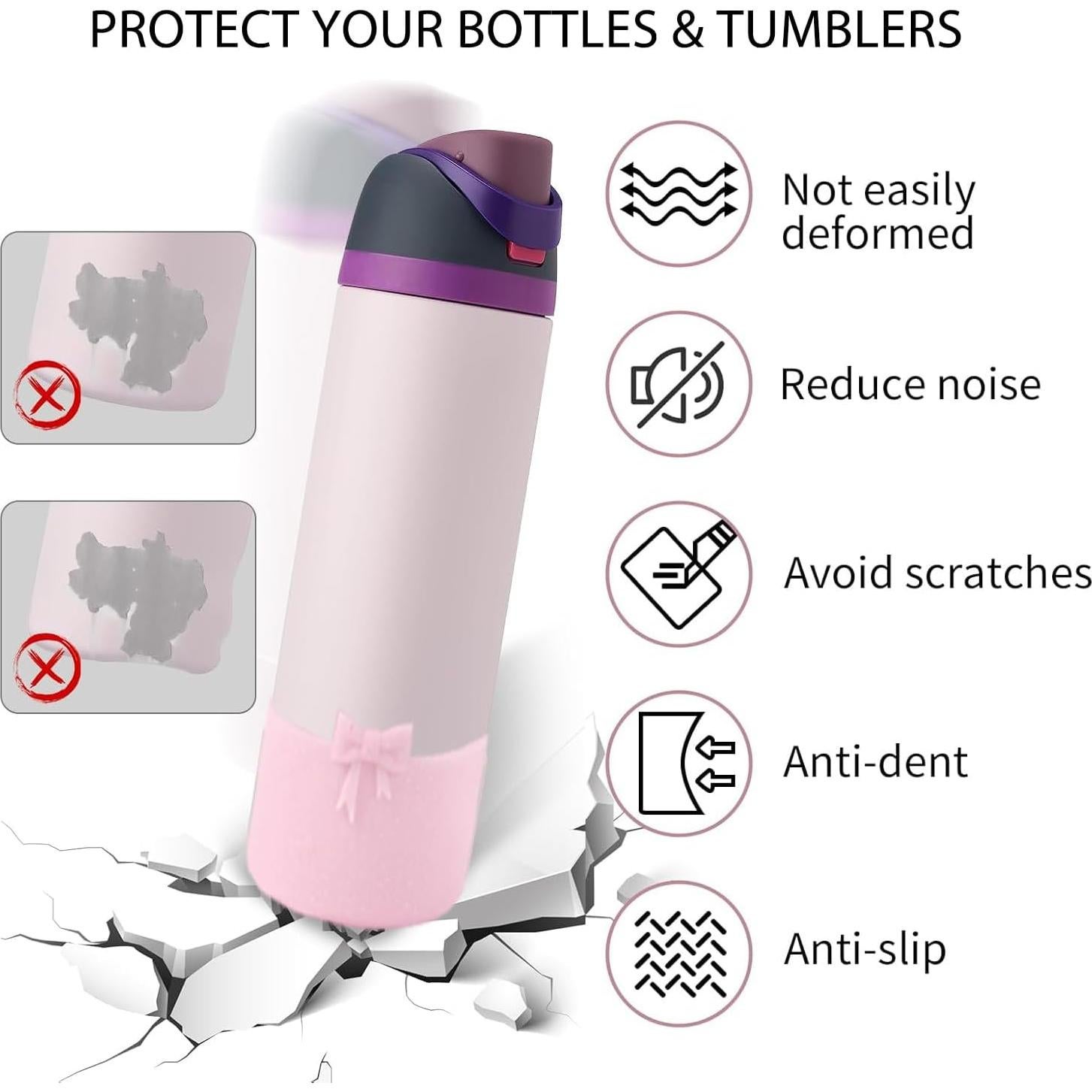 Botín de Silicona Rosa Brillante HIUSITY para Owala 32oz