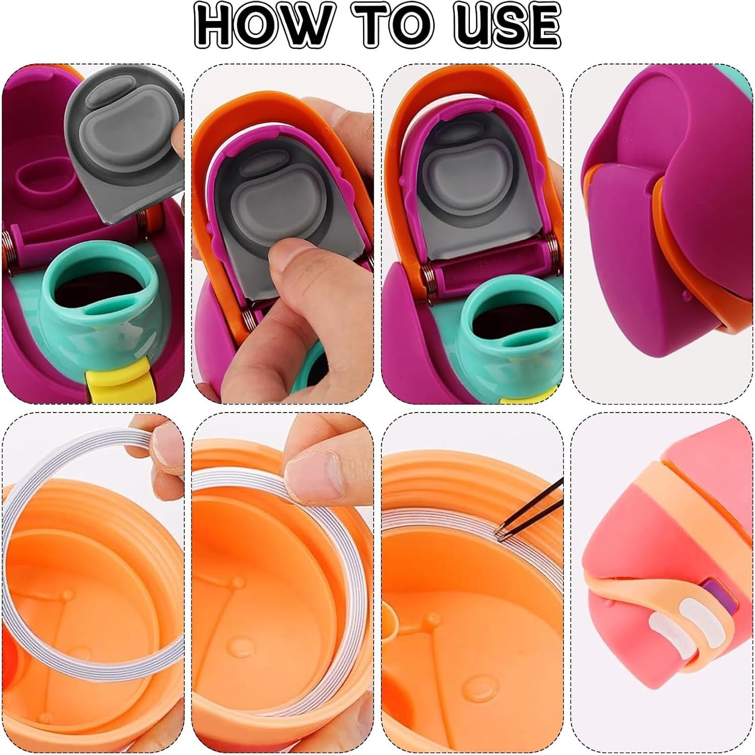 4 Tapones de Repuesto y Anillos Owala FreeSip 16-40oz Gris