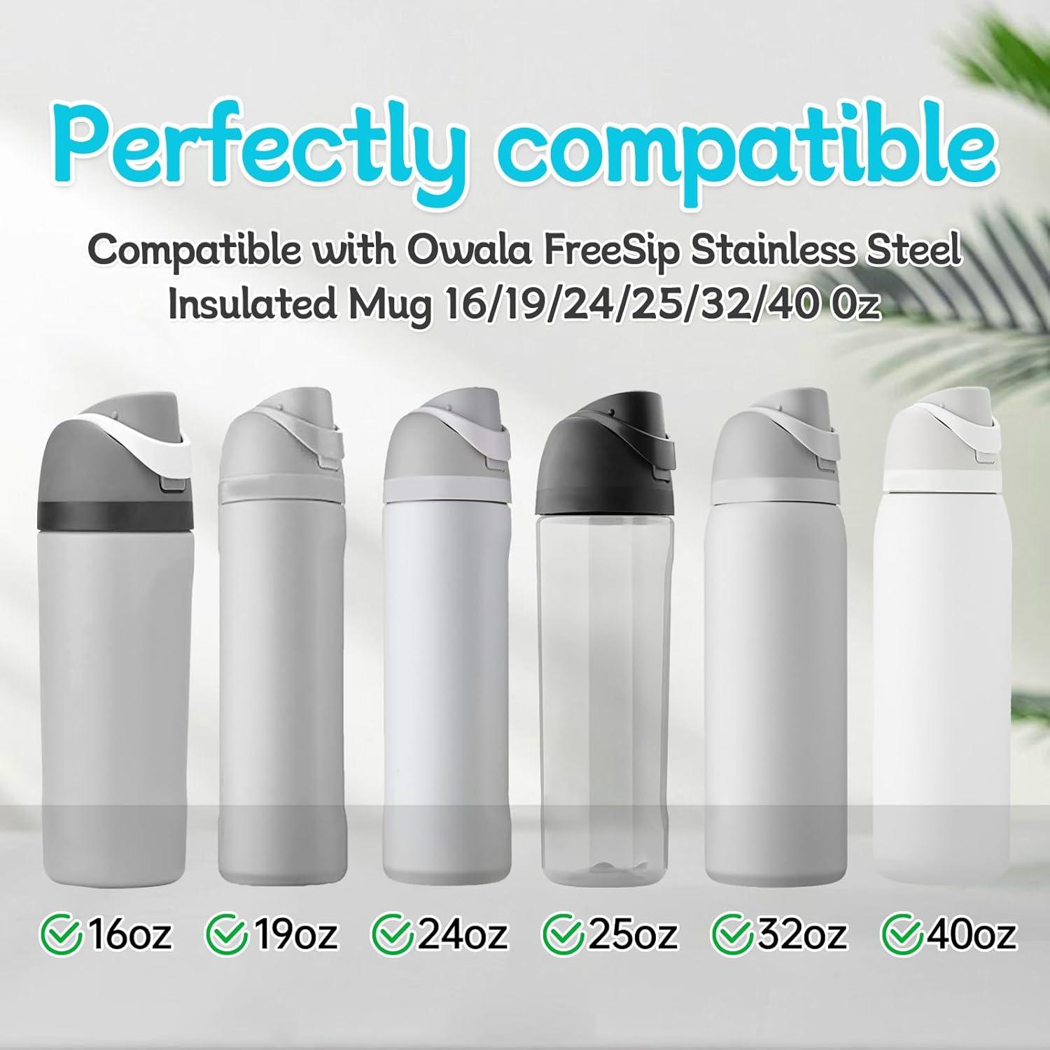 4 Tapones de Repuesto y Anillos Owala FreeSip 16-40oz Gris