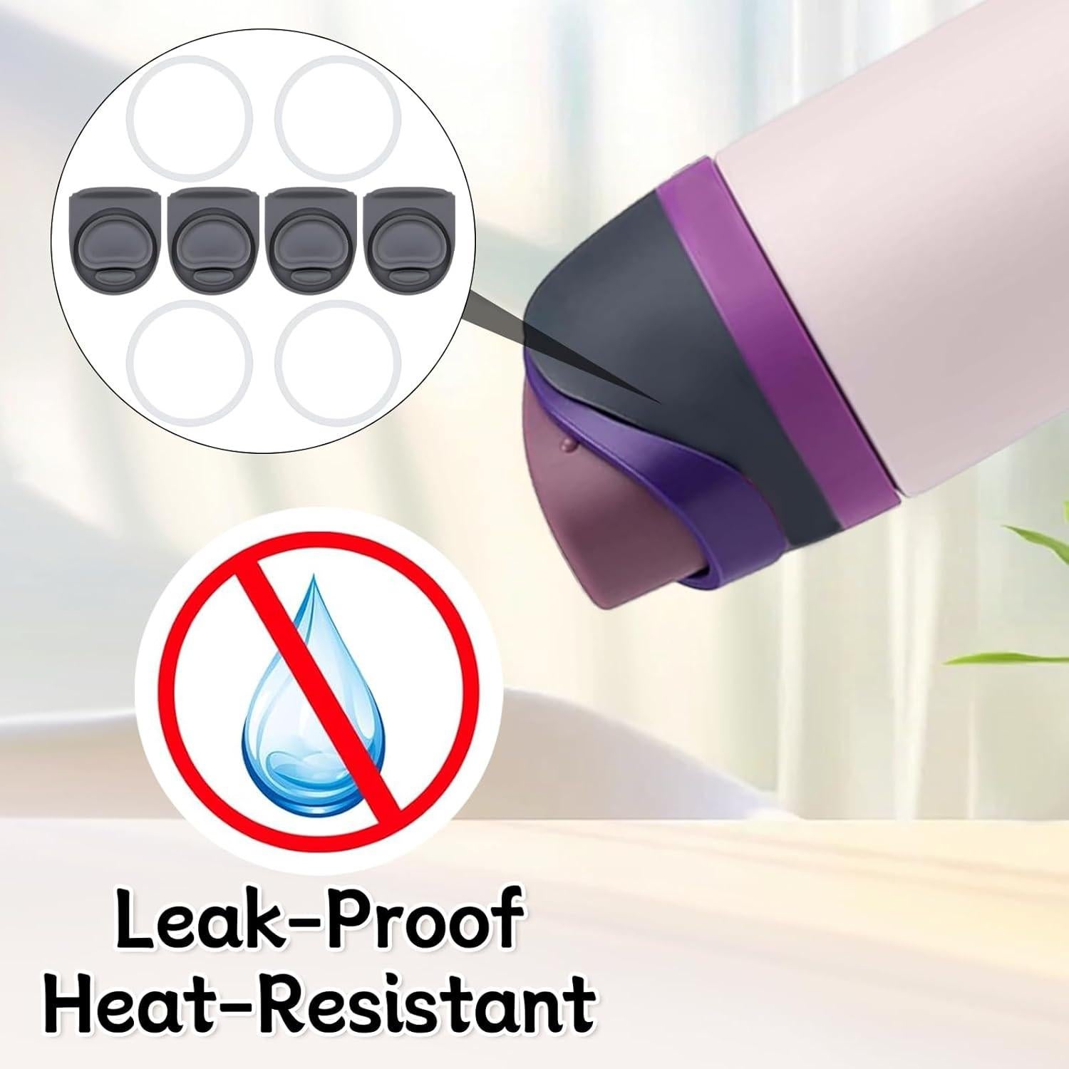 4 Tapones de Repuesto y Anillos Owala FreeSip 16-40oz Gris