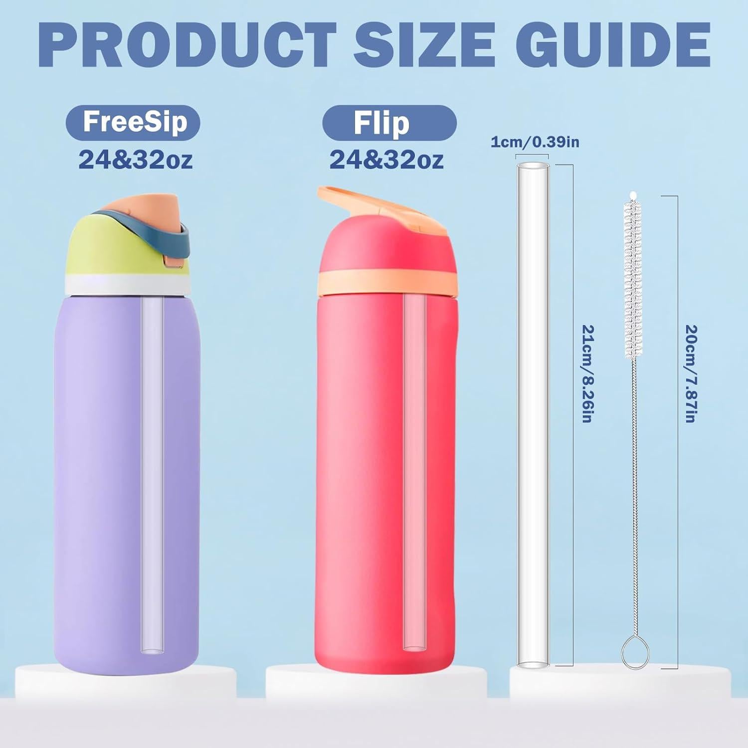 Pajitas Reutilizables HEYSKAY 6PCS Tritan para Owala 24oz y 32oz