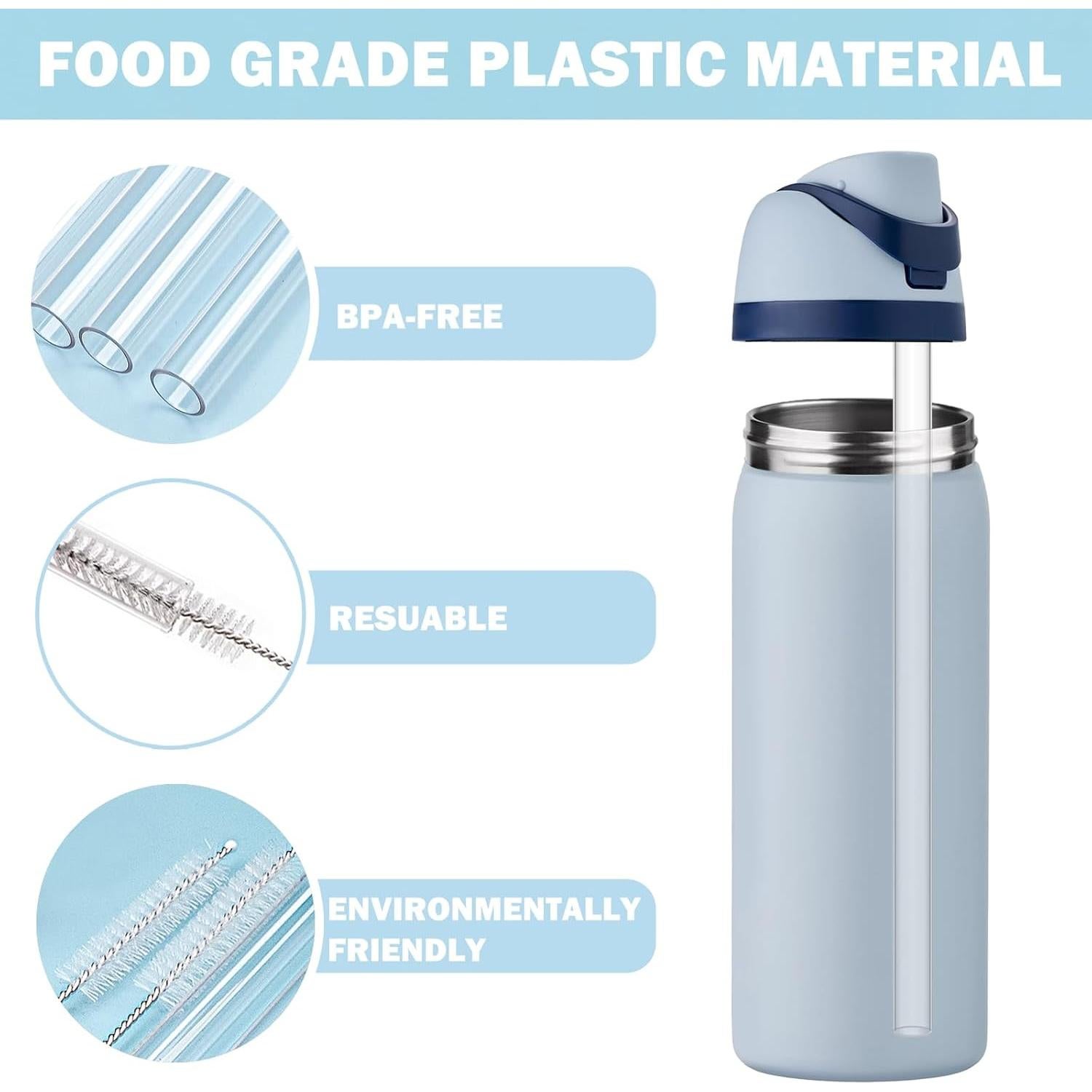 Pajitas Reutilizables HEYSKAY 6PCS Tritan para Owala 24oz y 32oz