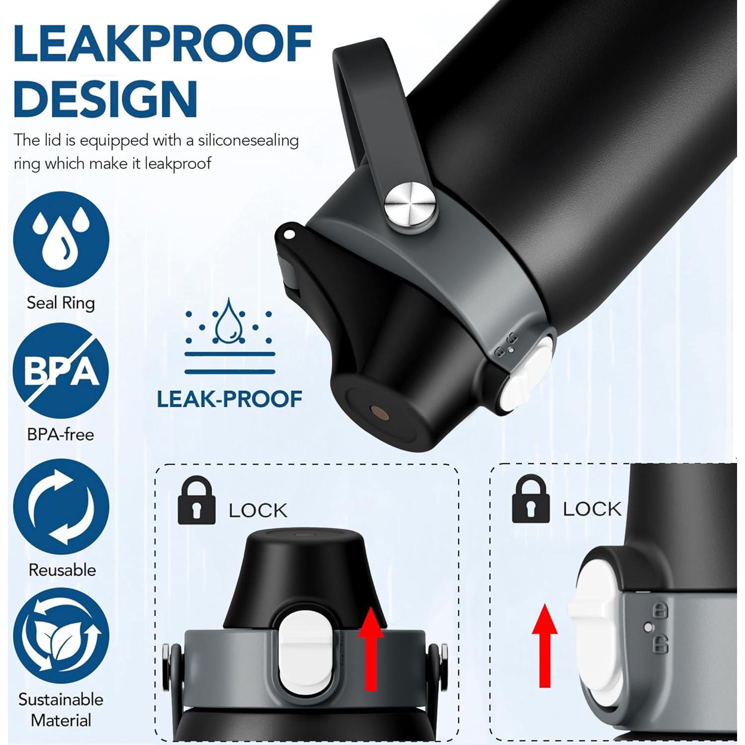 Tapa de Reemplazo Owala Freesip 2 en 1 Gris-Negro 0.47L a 1.18L