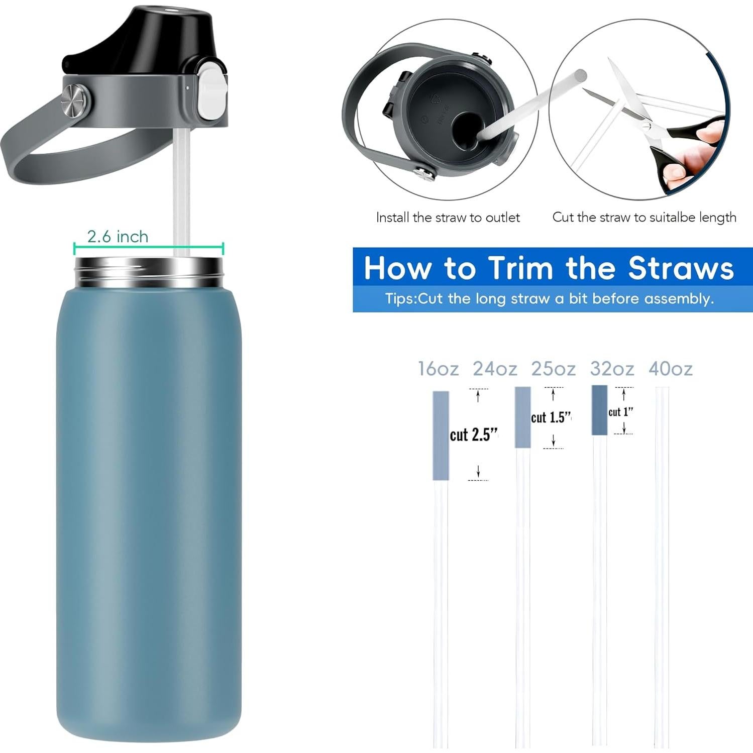 Tapa de Reemplazo Owala Freesip 2 en 1 Gris-Negro 0.47L a 1.18L