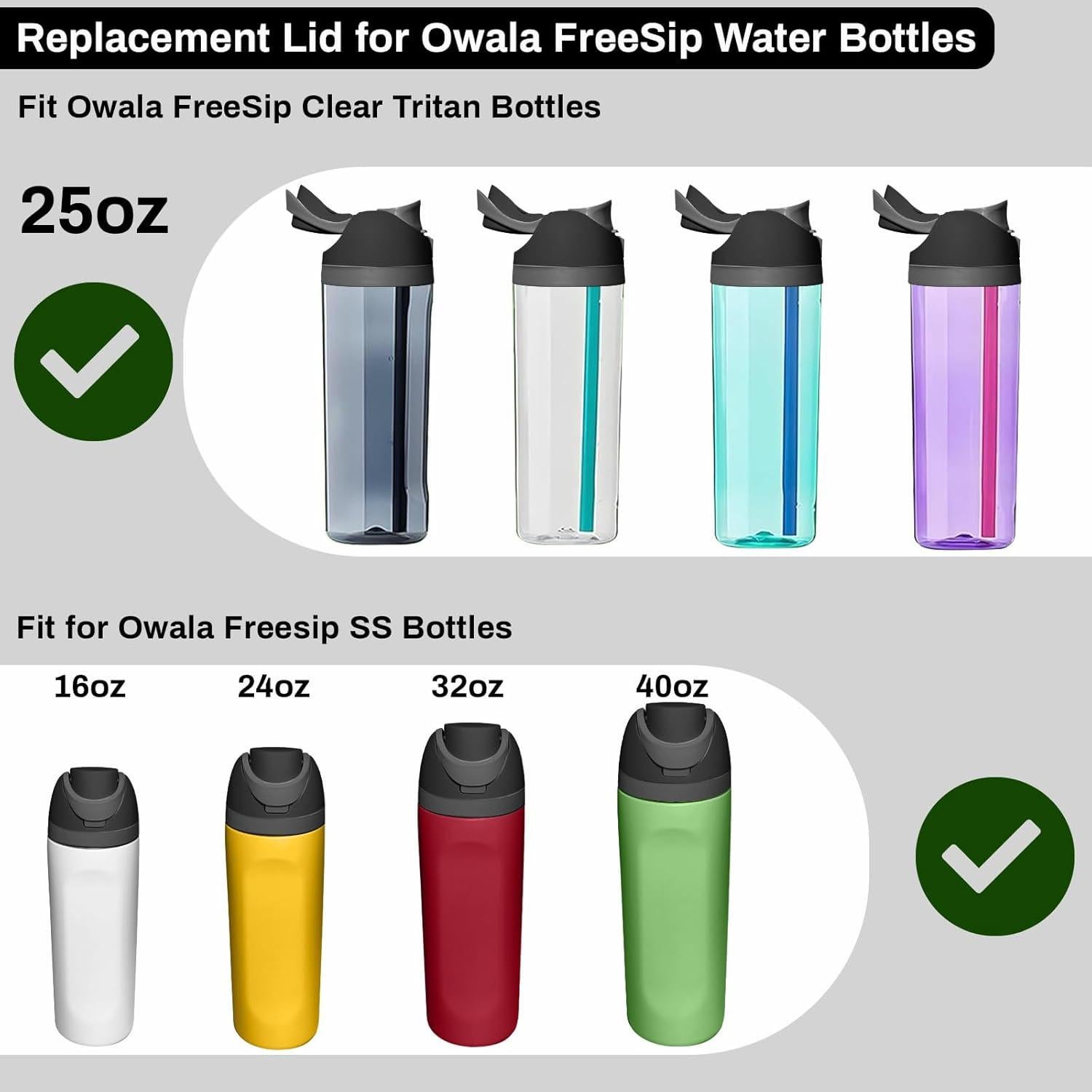 Tapa de Reemplazo HeyMoly para Botellas Owala FreeSip 2 Paquete