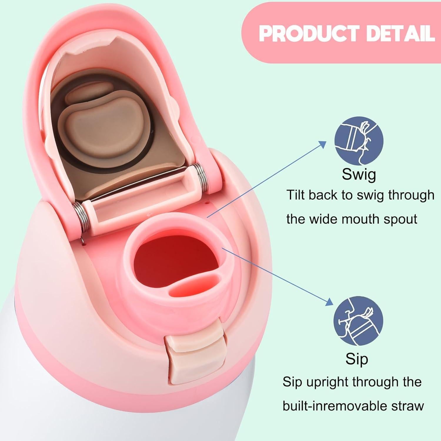 Tapa de Reemplazo Owala Freesip Rosa con Popote y Cepillos