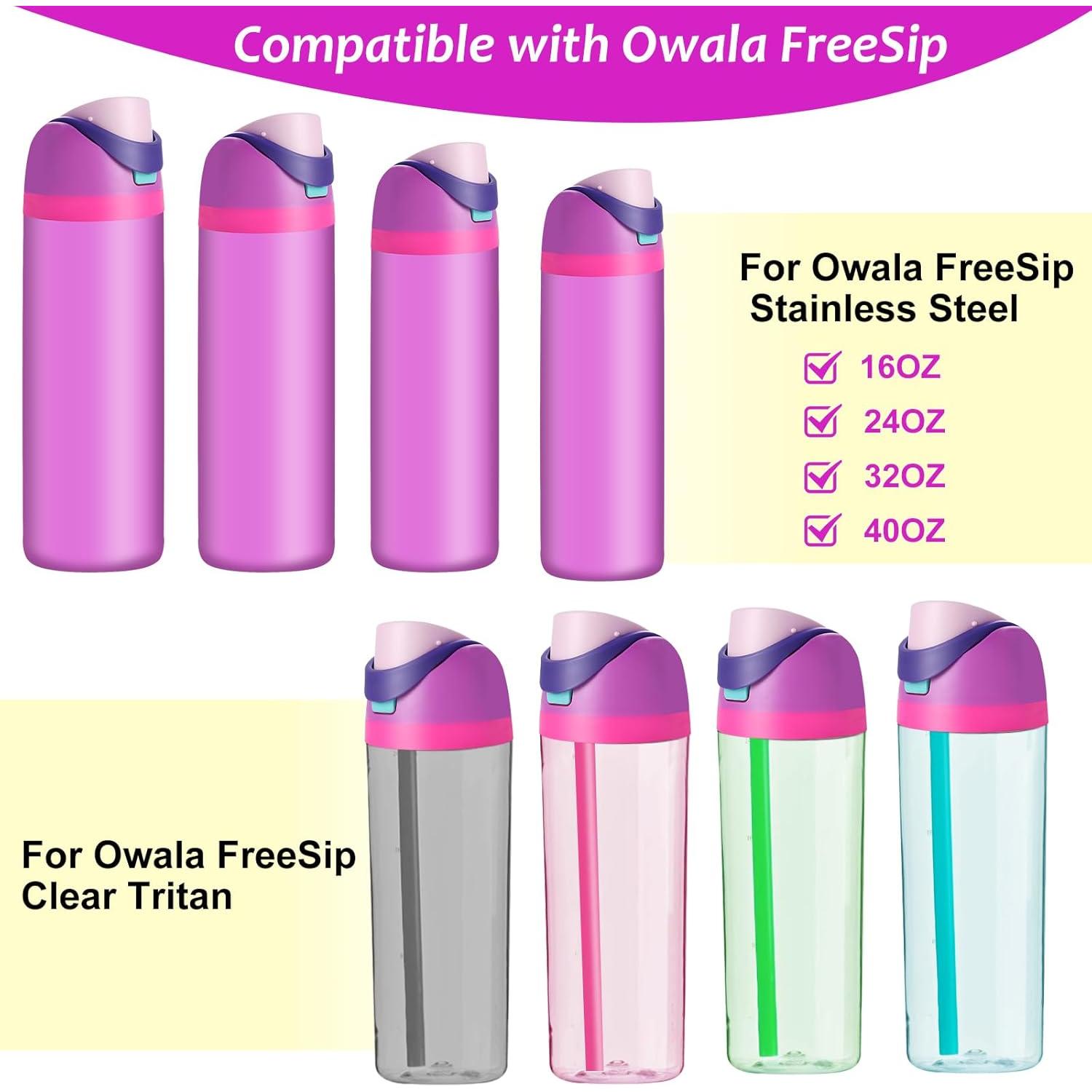 Paquete de 2 tapas Owala Freesip + popotes y cepillos - Morado