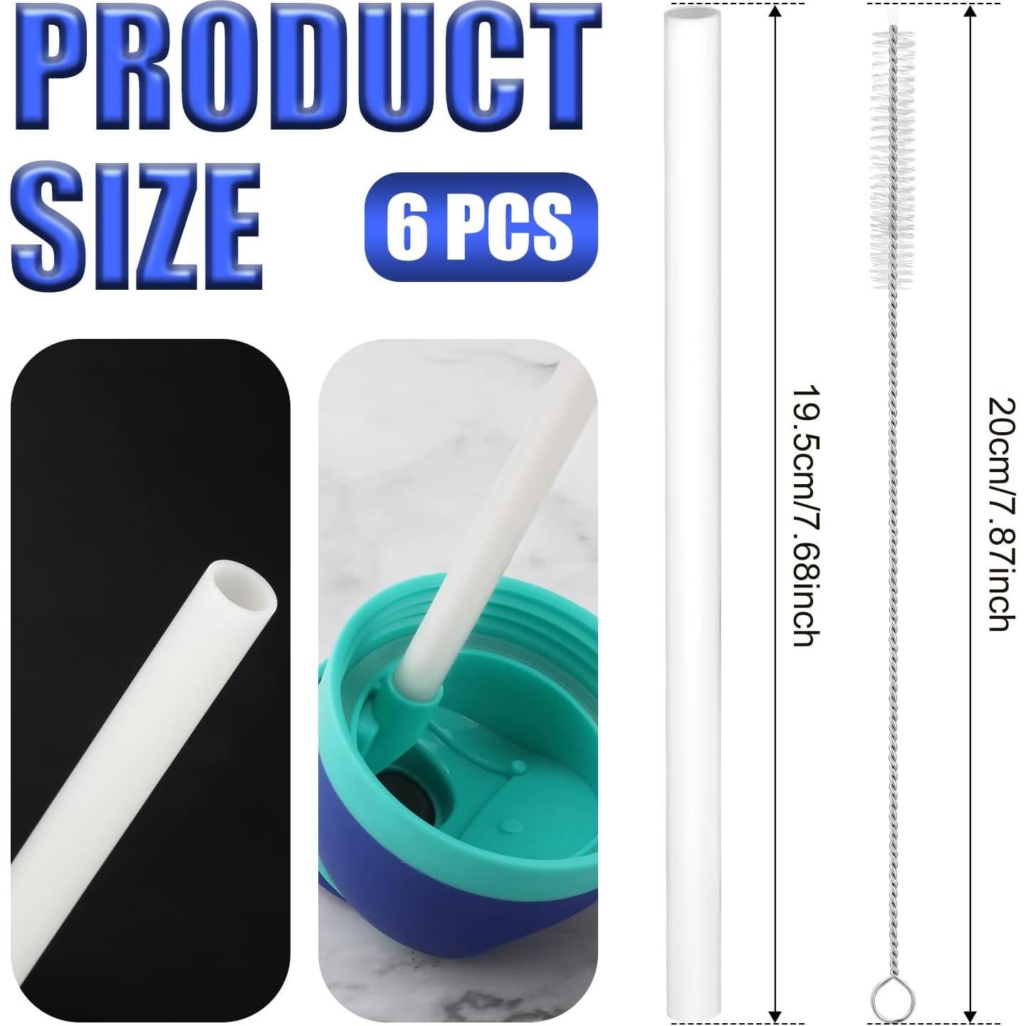 Pajitas Reutilizables Owala FreeSip 19 oz - 6 Piezas + Cepillo