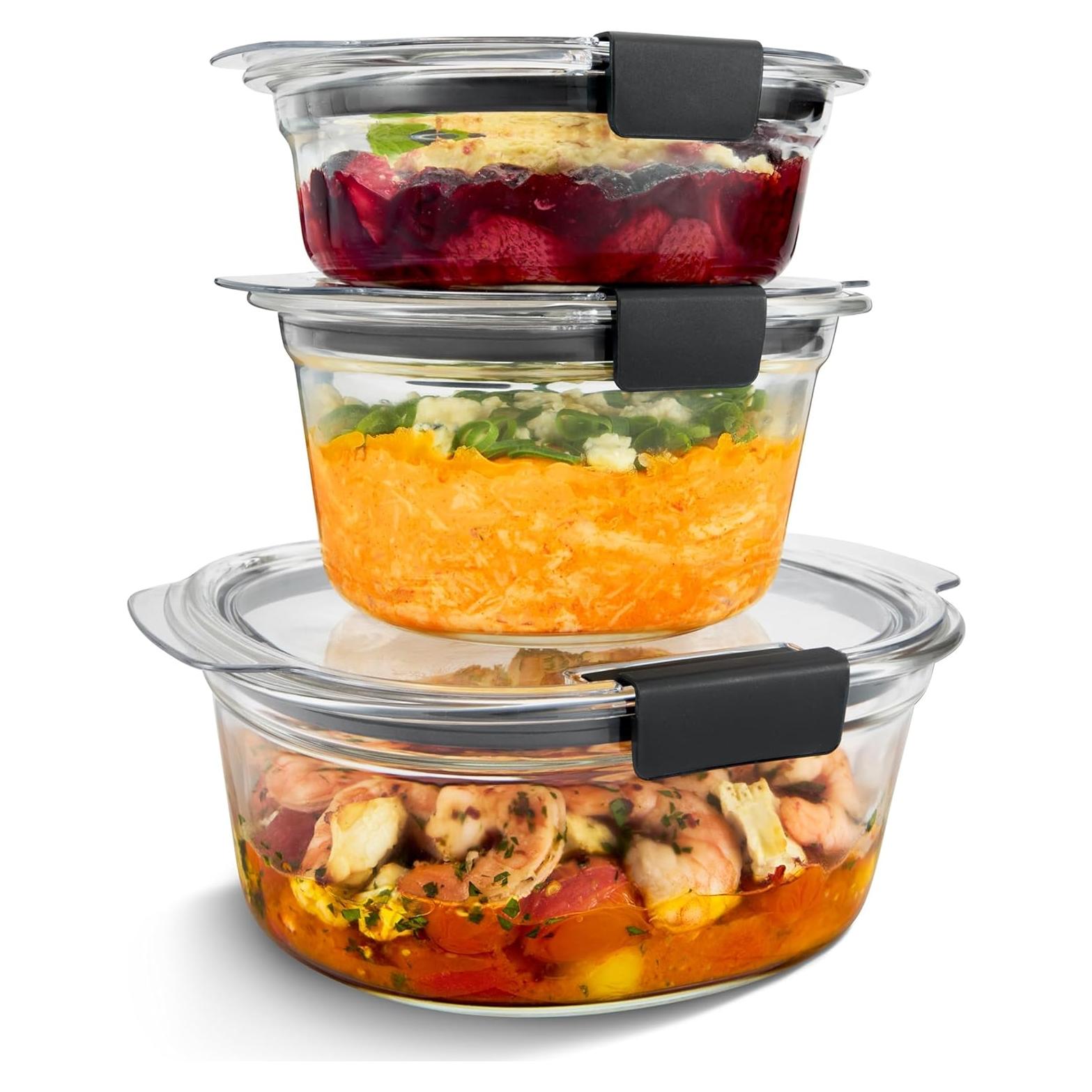 Conjunto de 6 Contenedores de Almacenamiento Rubbermaid Brilliance de Vidrio