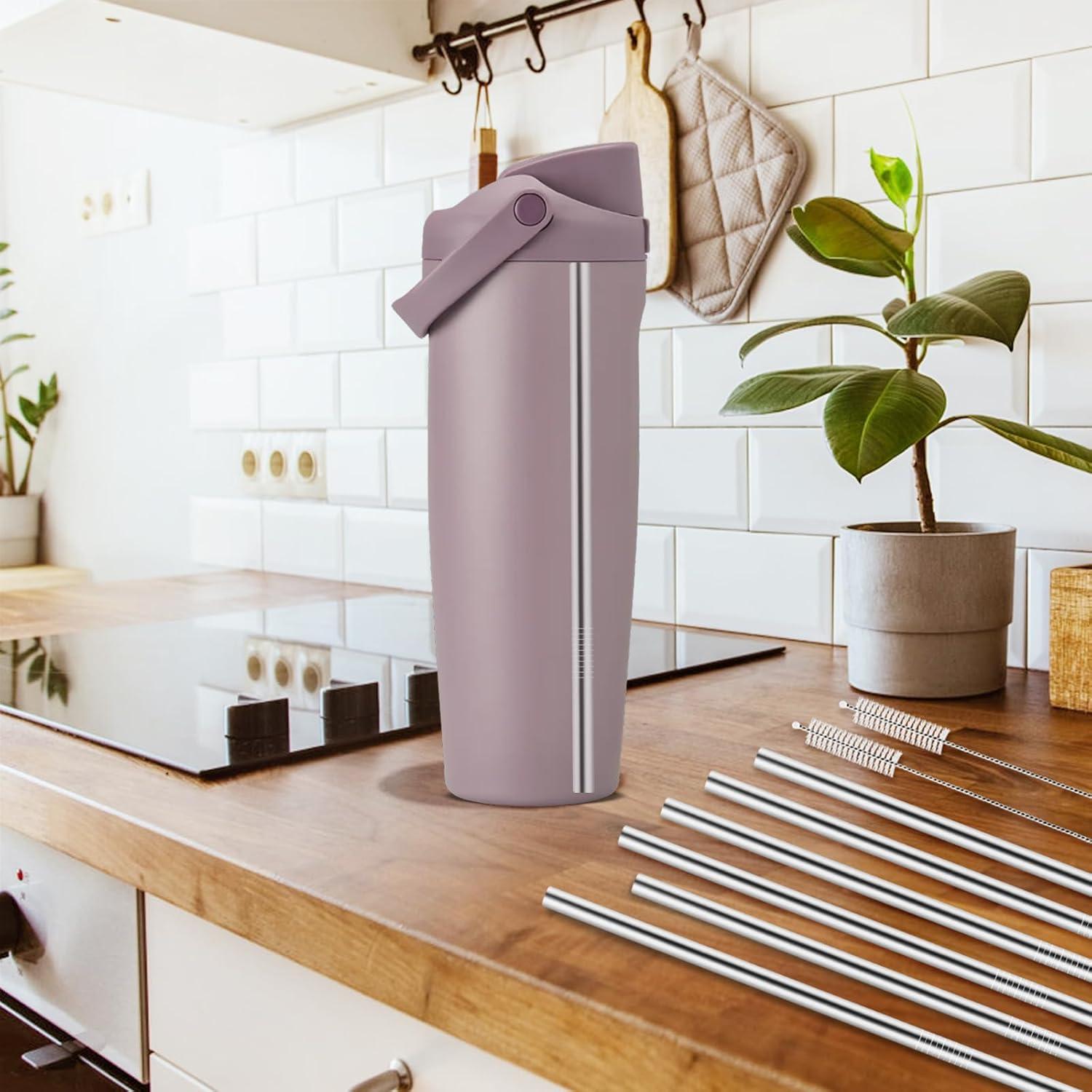 6 Popotes de Acero Inoxidable Reutilizables XZESH para Owala 40oz