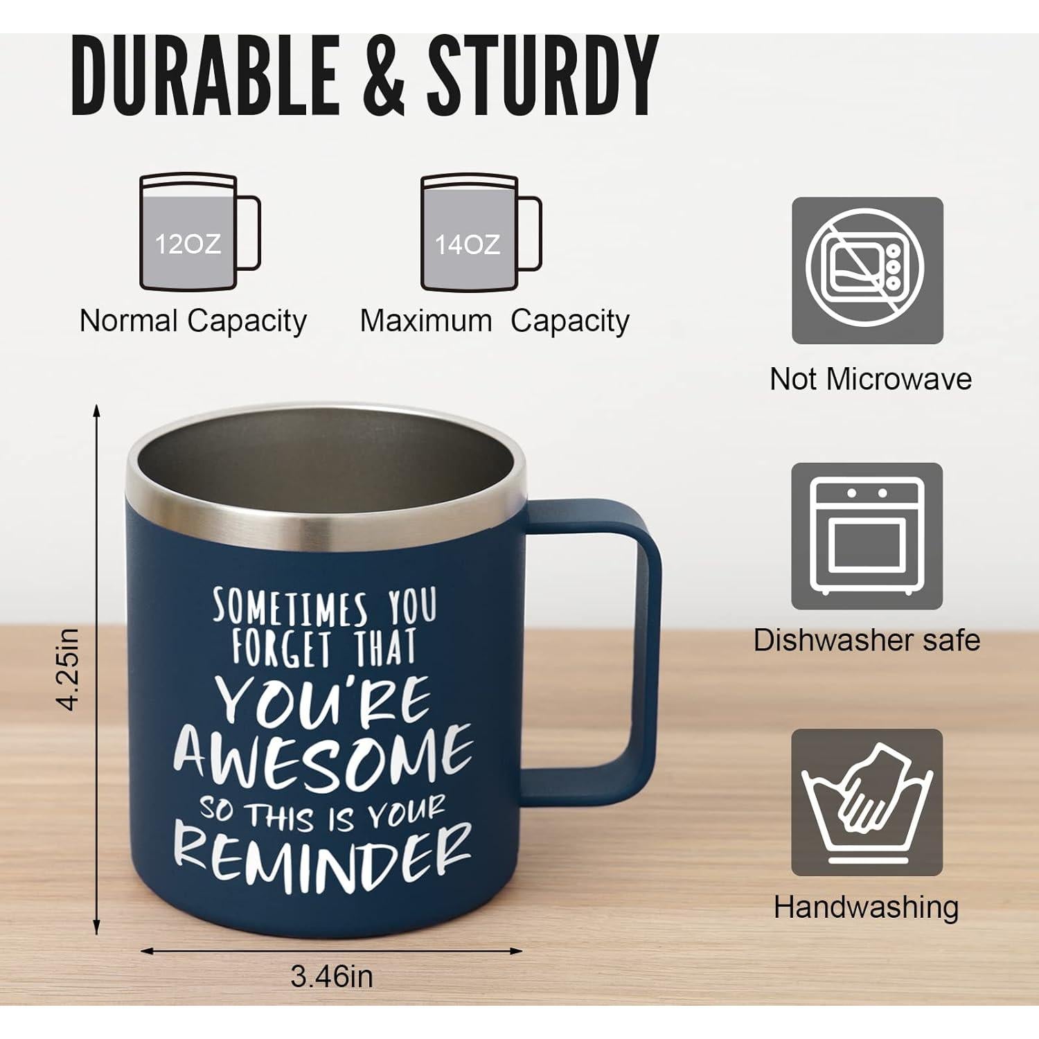 Taza de Café Aislada NOWWISH 414ml Azul Marino - Regalo Inspirador