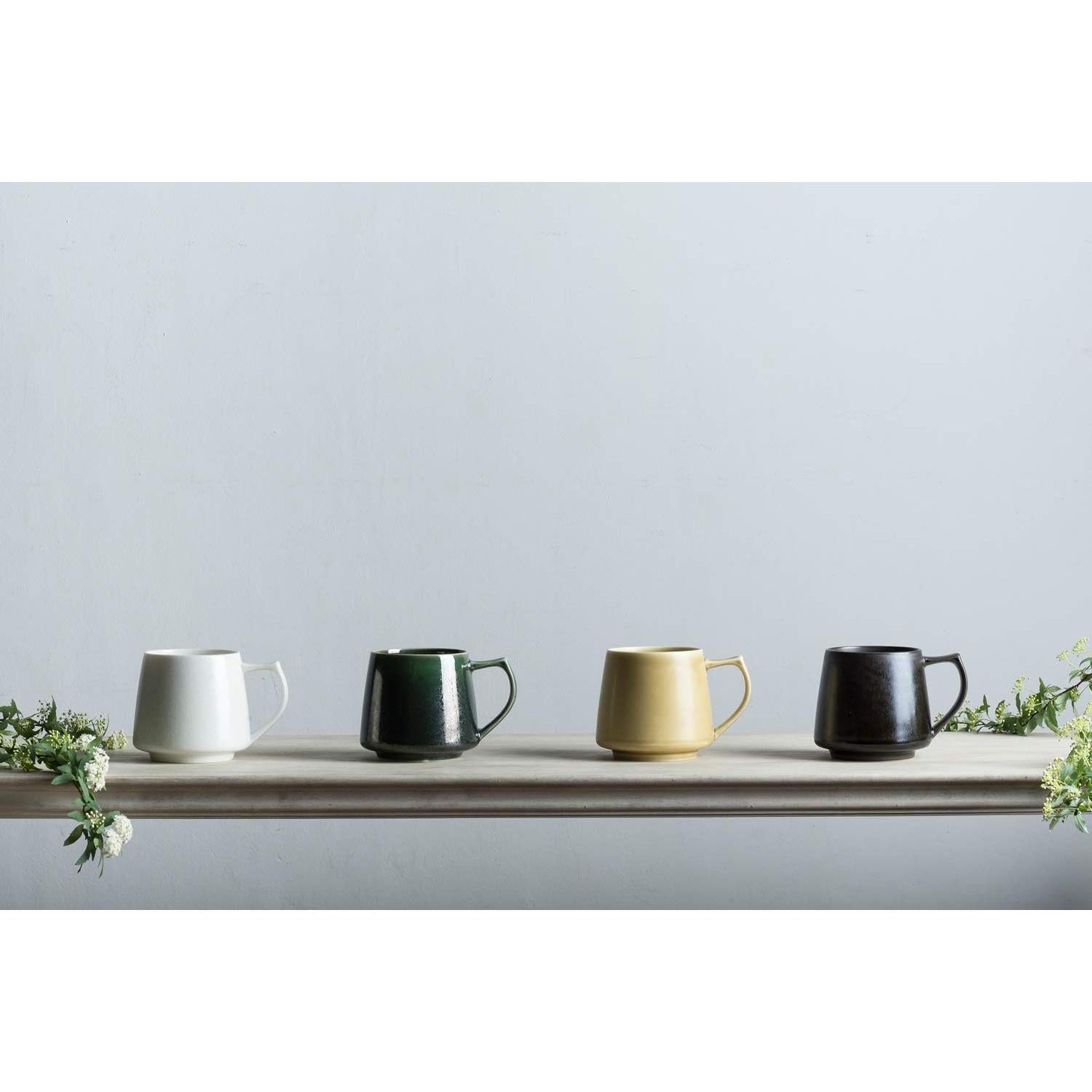 Taza Kiki Cores de Cerámica Mino Verde 320ml Apta Microondas