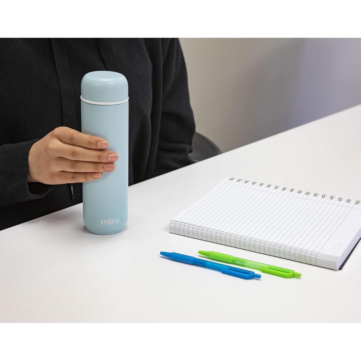 Frasco Aislado MIRA 10 oz Acero Inoxidable Azul Perla