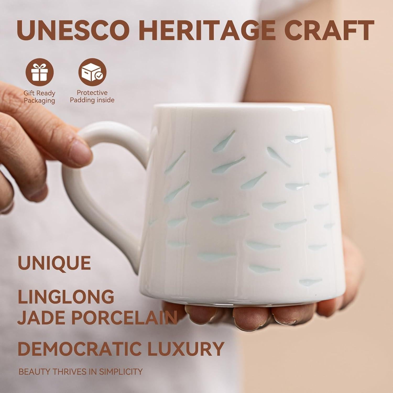 Taza de Cerámica Translucida Hecha a Mano XIYUANJI 300ml