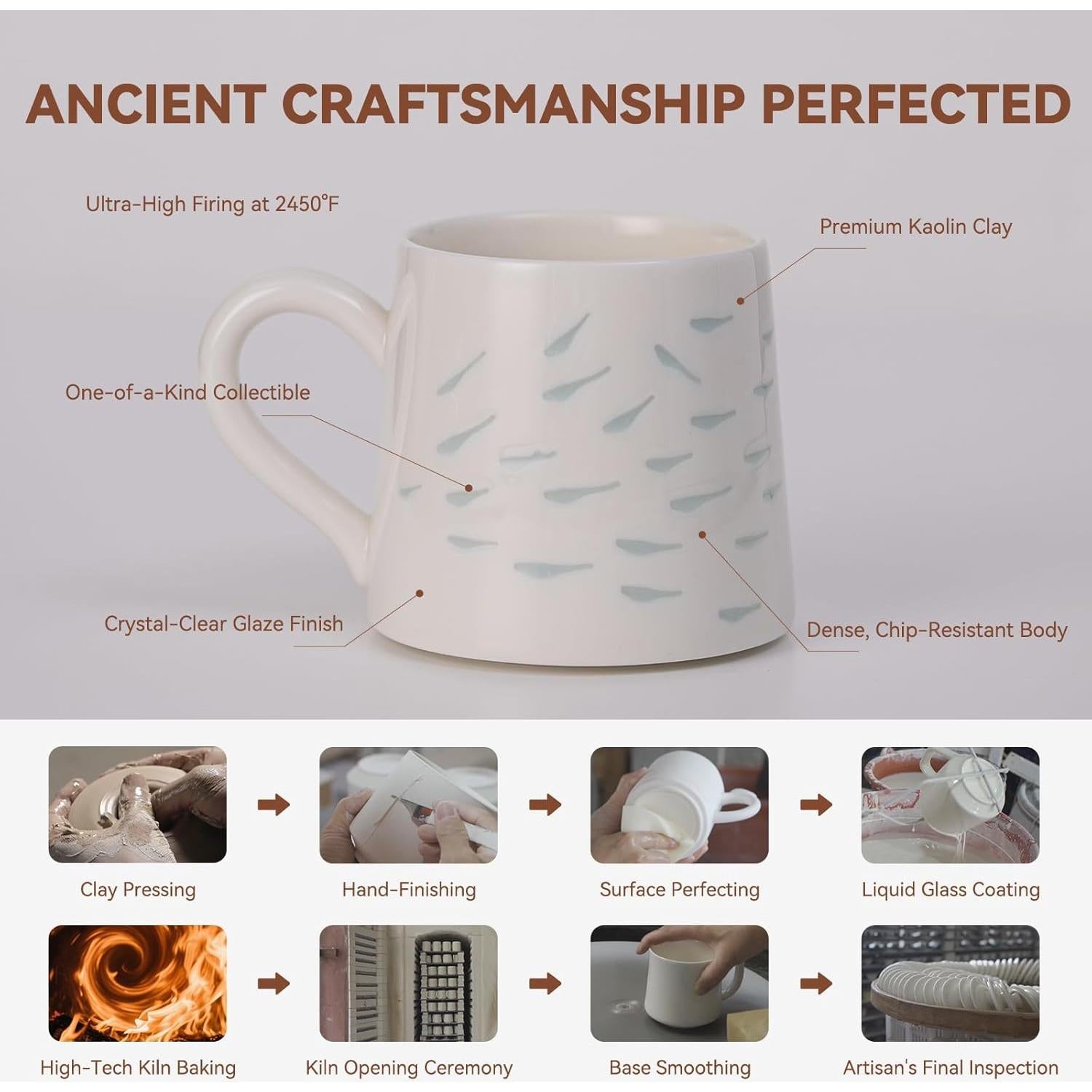 Taza de Cerámica Translucida Hecha a Mano XIYUANJI 300ml