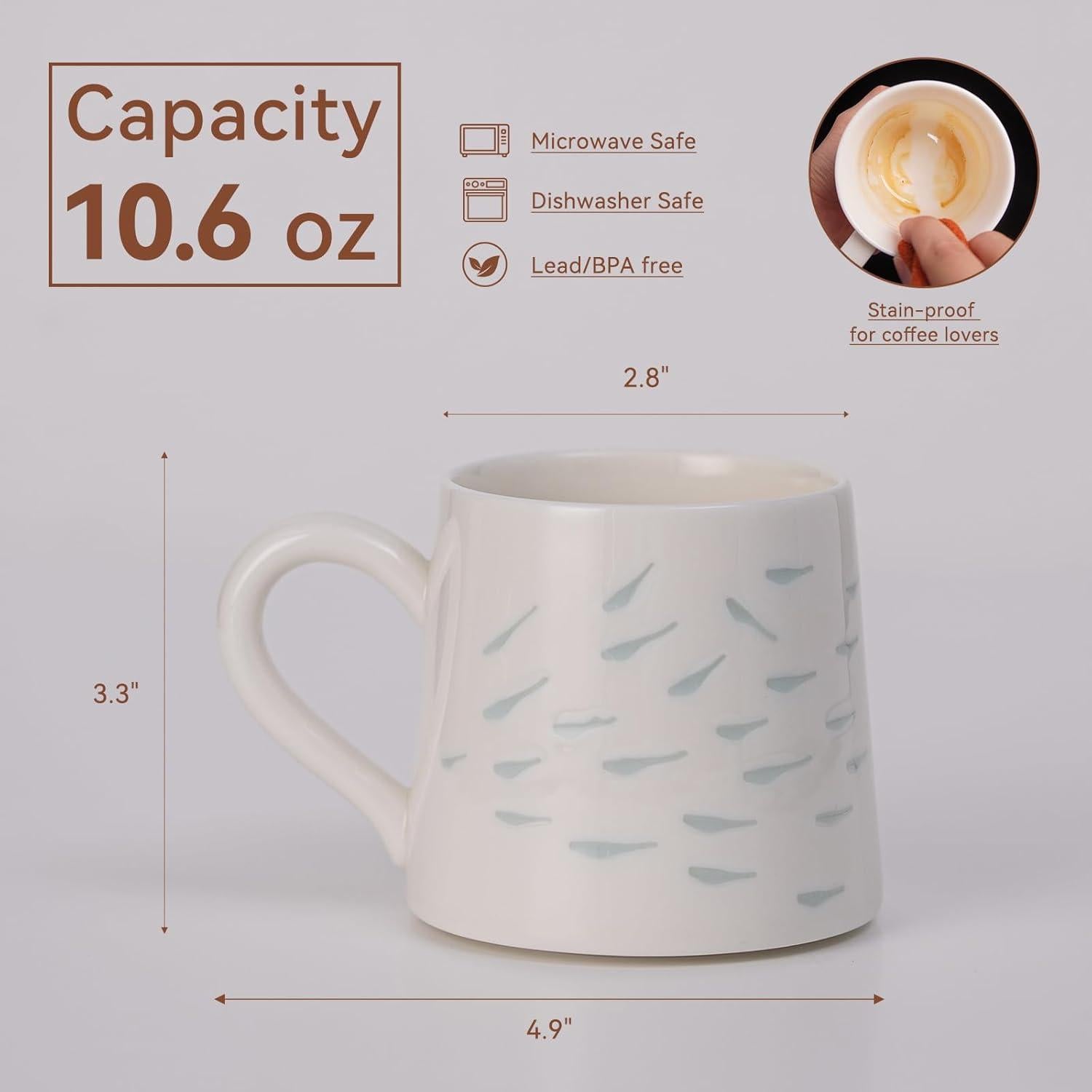 Taza de Cerámica Translucida Hecha a Mano XIYUANJI 300ml