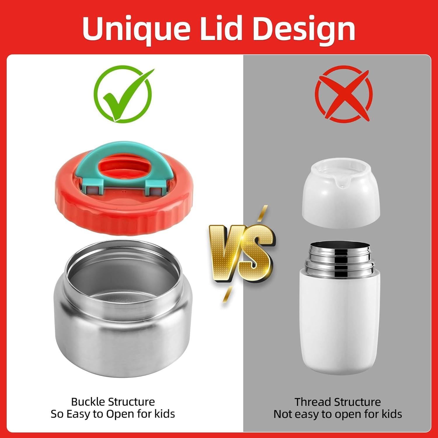 Caja de Almuerzo Bento ACOTUM Vermellón 4 Compartimentos 227g