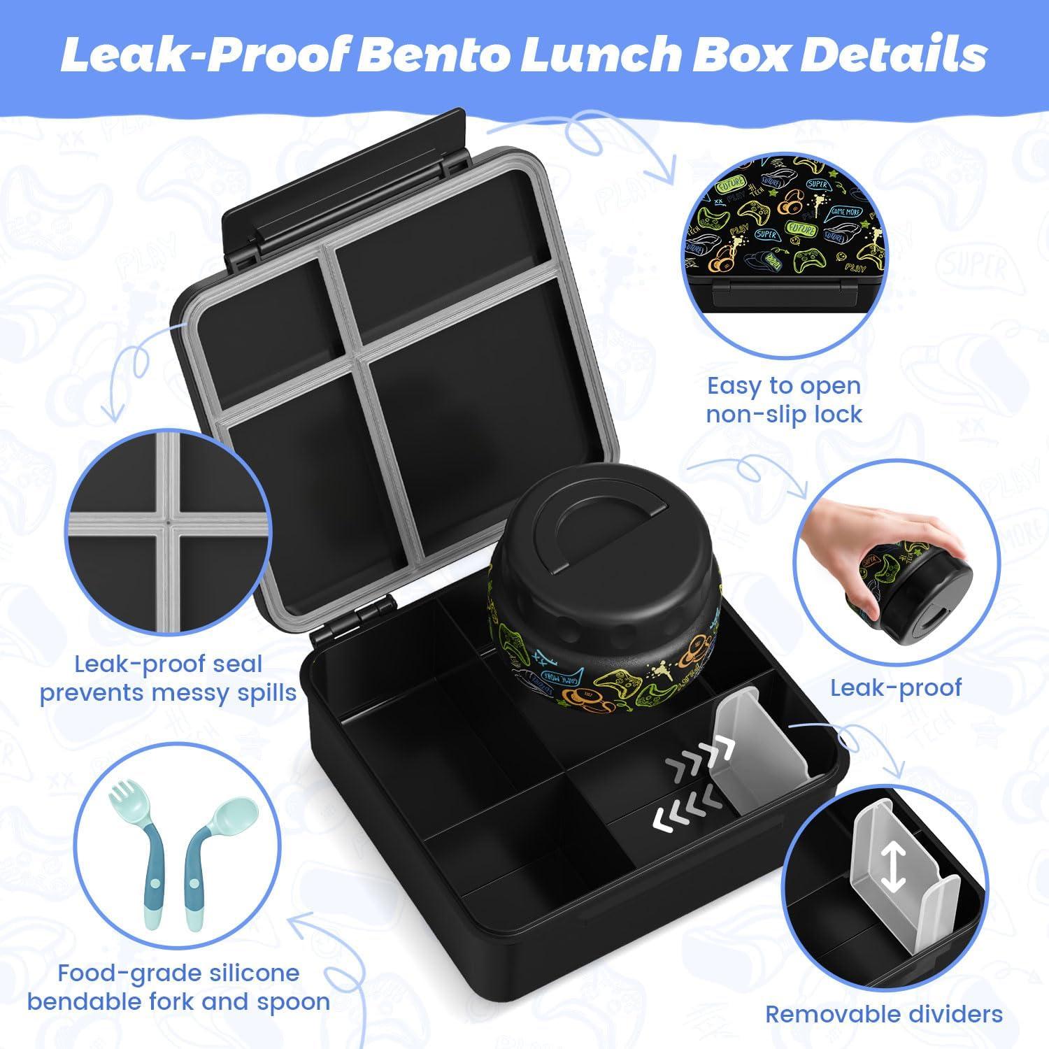 Caja Bento con Termo LOHASOK 1600 ml a Prueba de Fugas