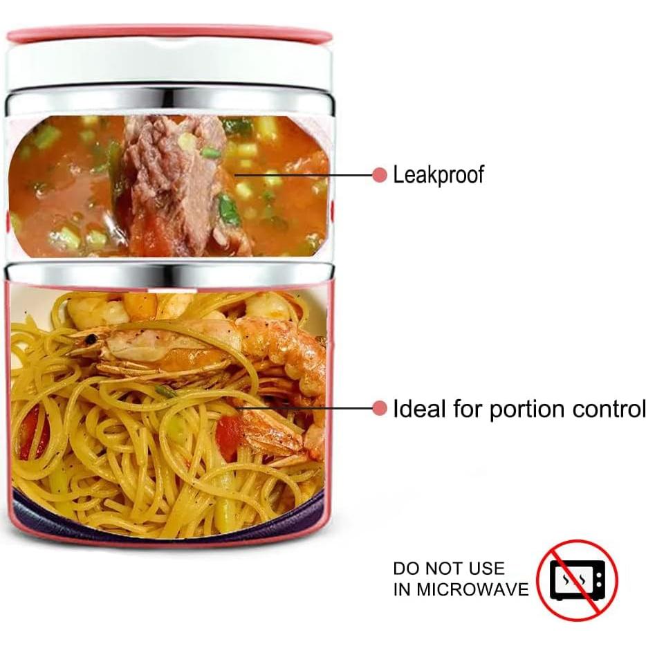 Caja Térmica Aislada Lille Home 907ml Rosa 2 Niveles