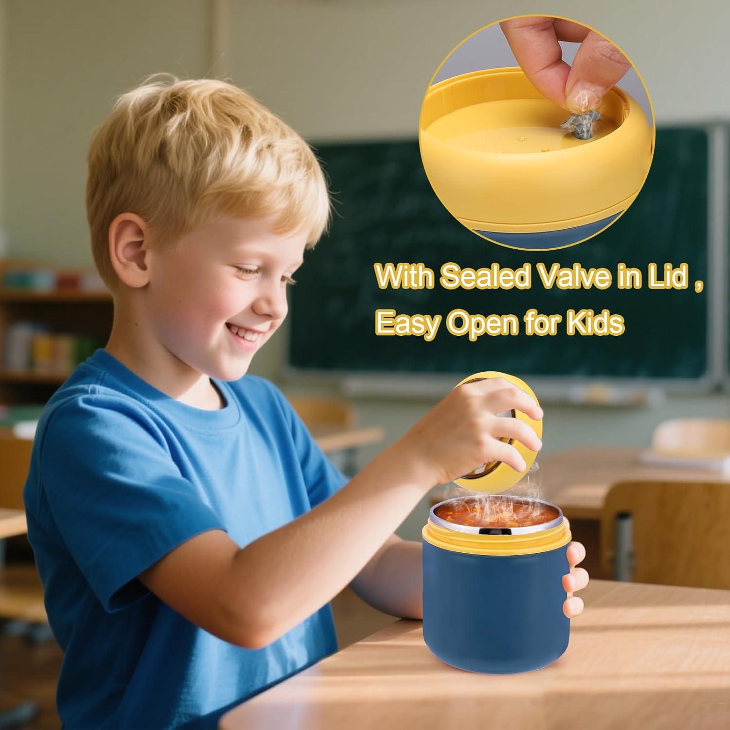 Termo Aislado Juome 16oz para Niños - Acero Inoxidable Azul