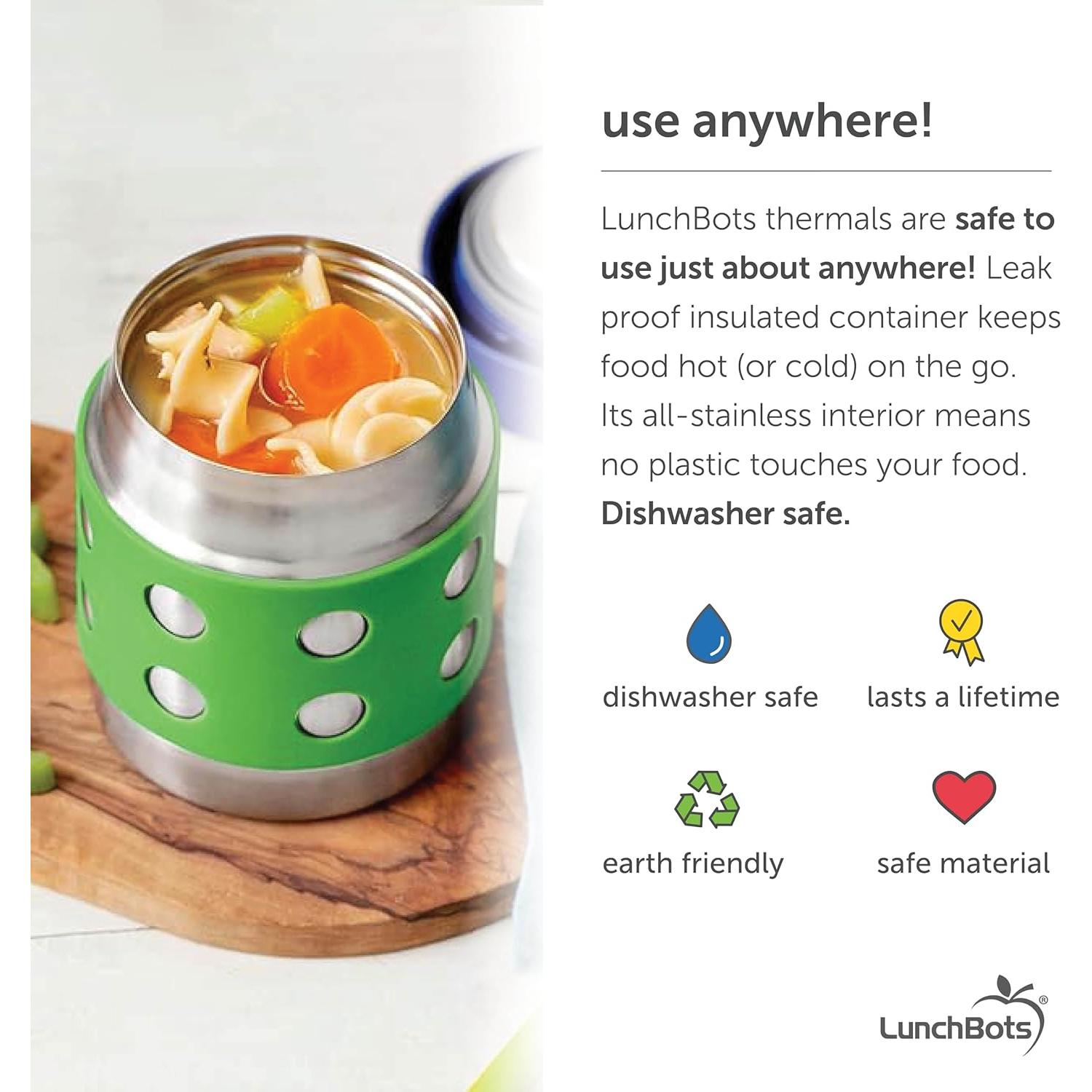 Tarro Térmico LunchBots 240 ml Acero Inoxidable Azul Verde