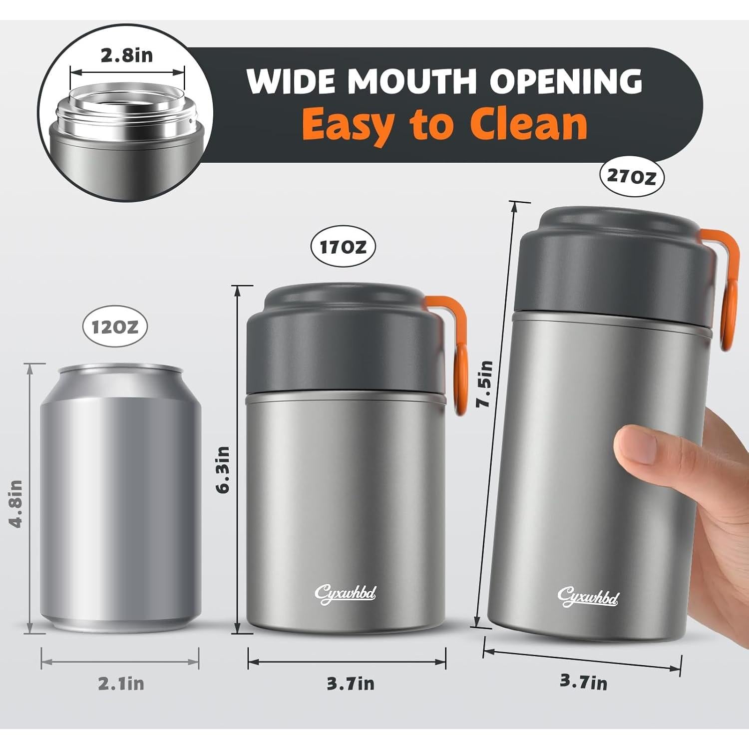 Paquete de 2 Termos Aislados Cyxwhbd 0.85L y 1.27L - 10H Caliente