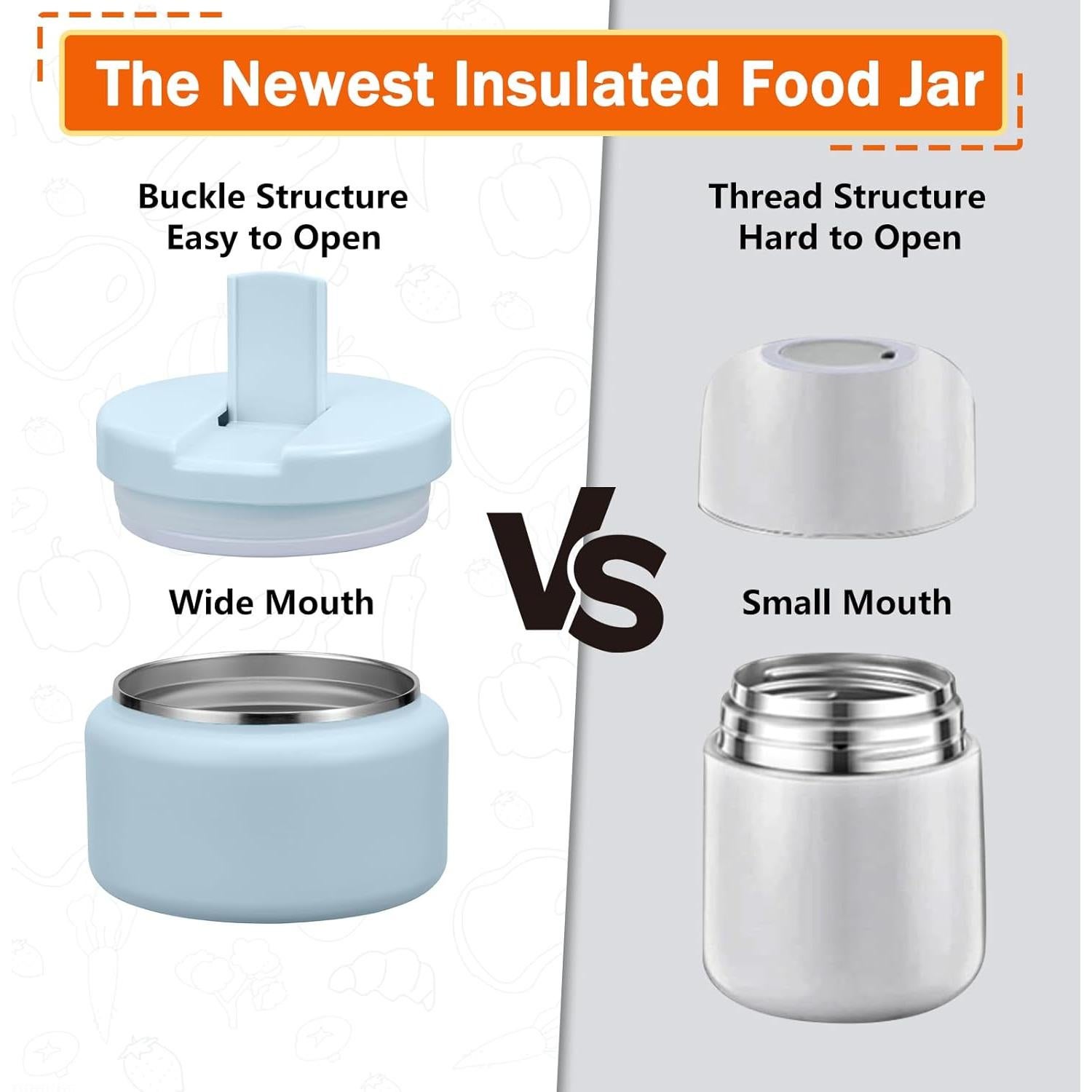 Tarro de Comida Caliente Reeple 381g Aislado al Vacío Azul