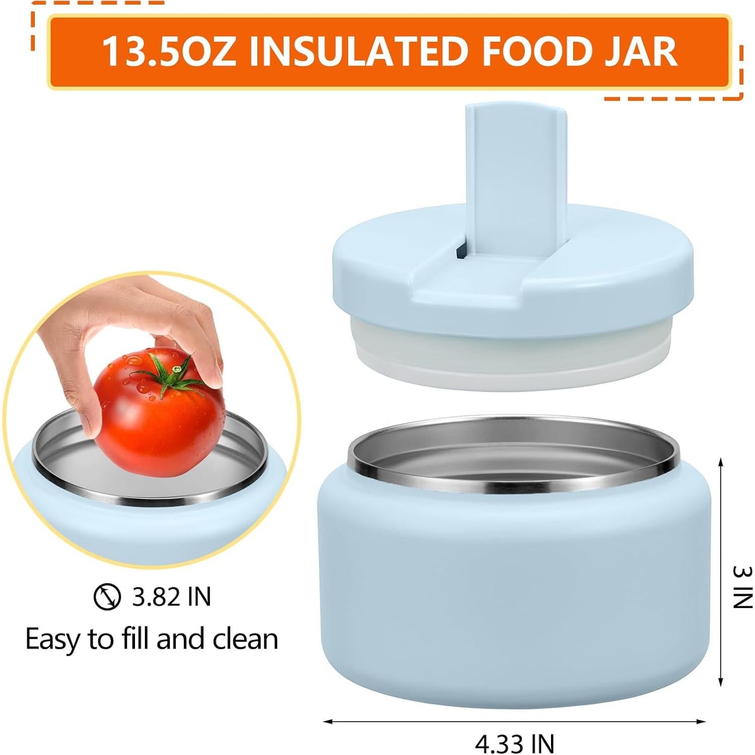 Tarro de Comida Caliente Reeple 381g Aislado al Vacío Azul