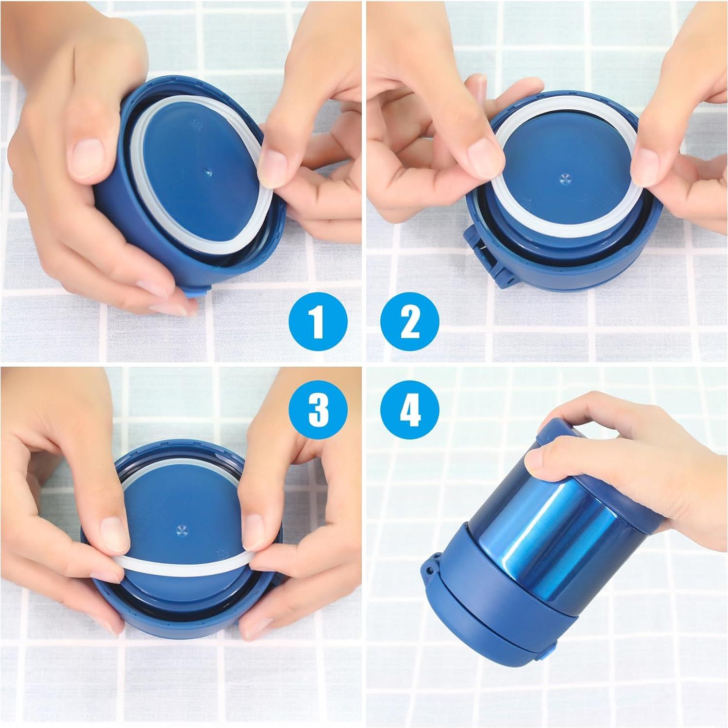 Juntas de Reemplazo KLOWOAH para Tarro Thermos Funtainer 10 Oz - Set de 4