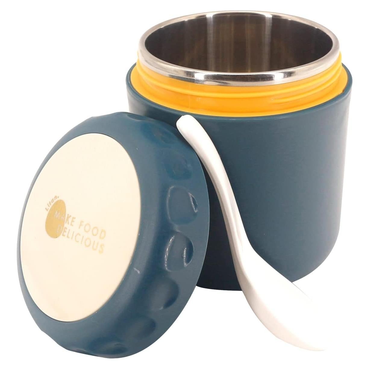 Tarro de comida aislado XTYHTX 400ml acero inoxidable azul