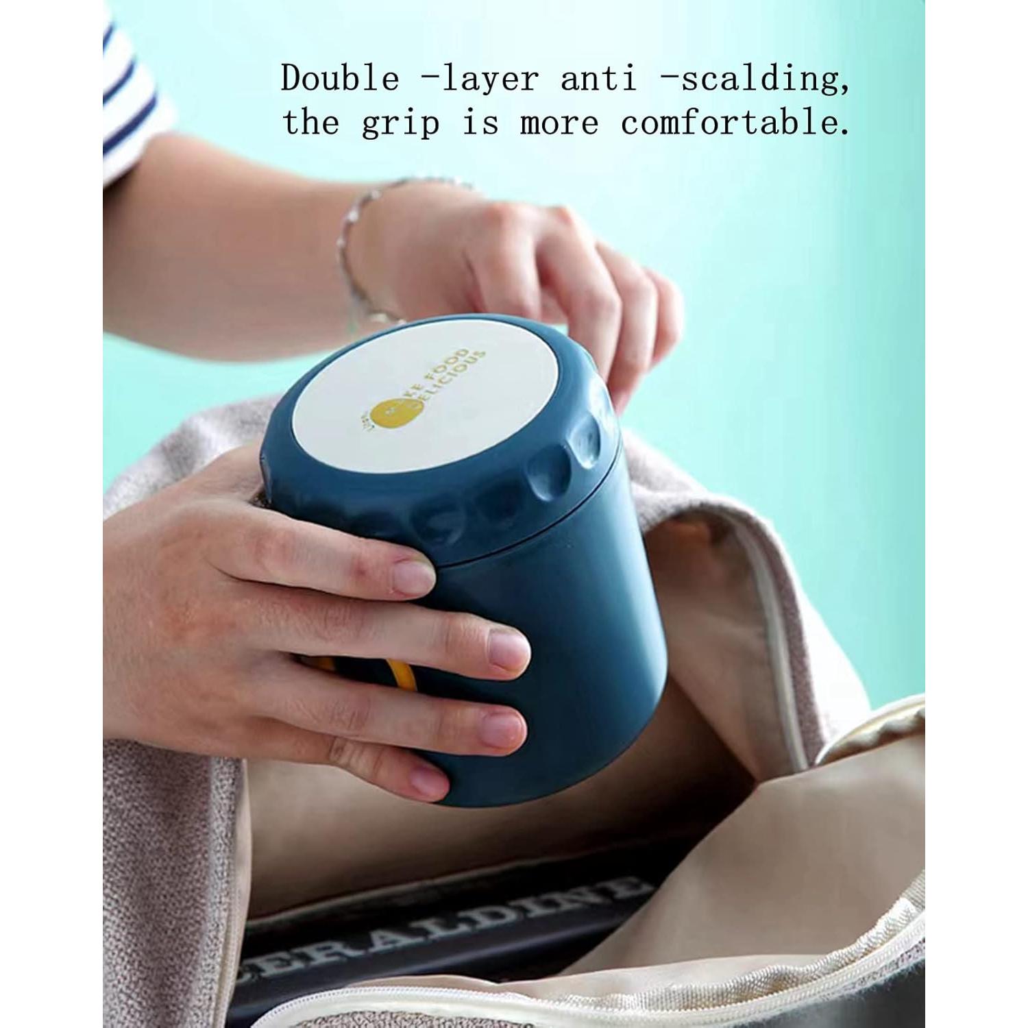 Tarro de comida aislado XTYHTX 400ml acero inoxidable azul