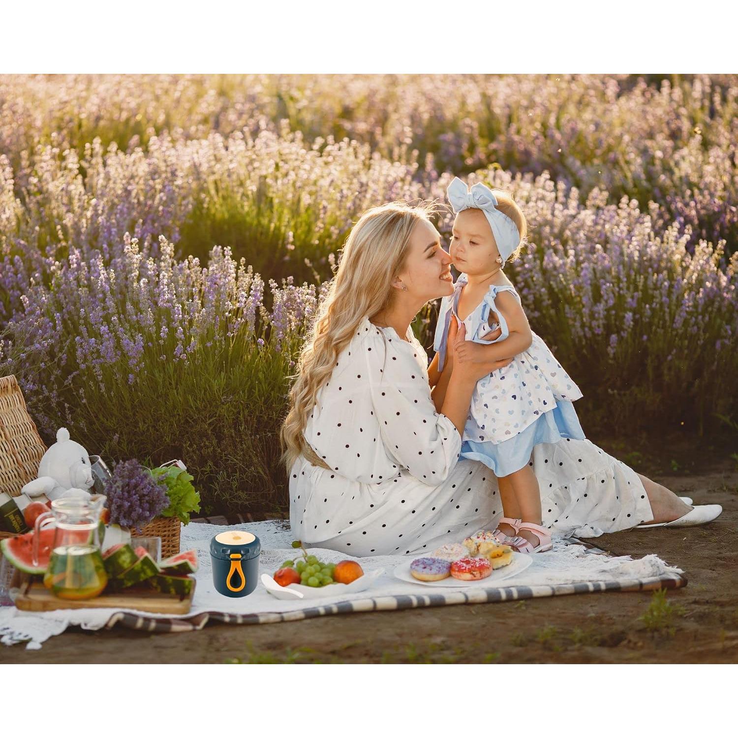 Tarro de comida aislado XTYHTX 400ml acero inoxidable azul