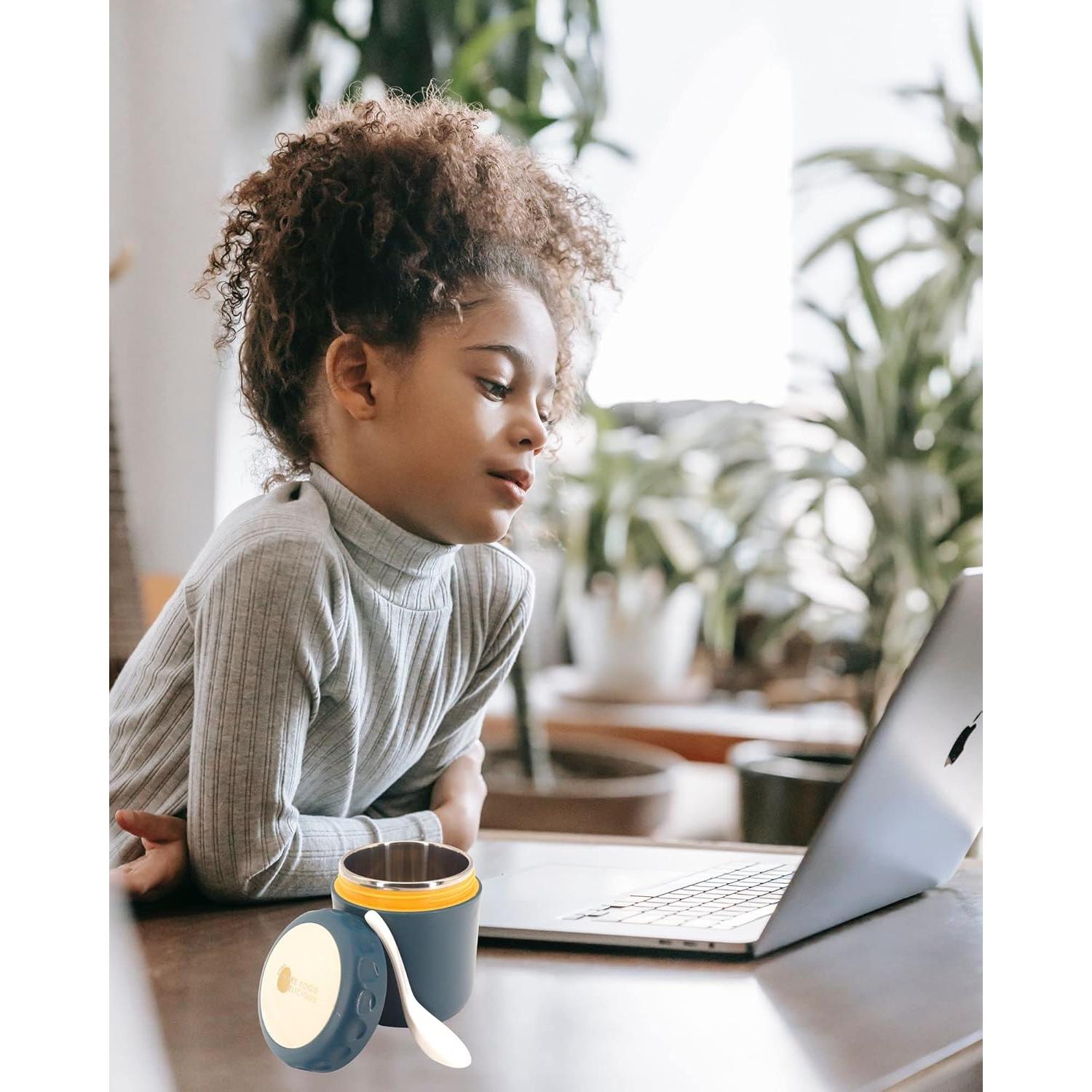 Tarro de comida aislado XTYHTX 400ml acero inoxidable azul