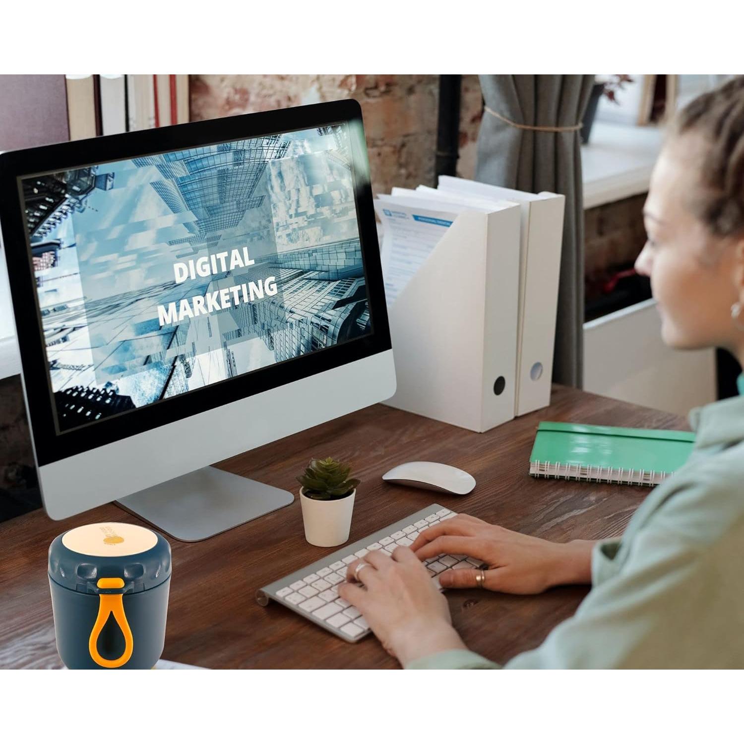 Tarro de comida aislado XTYHTX 400ml acero inoxidable azul