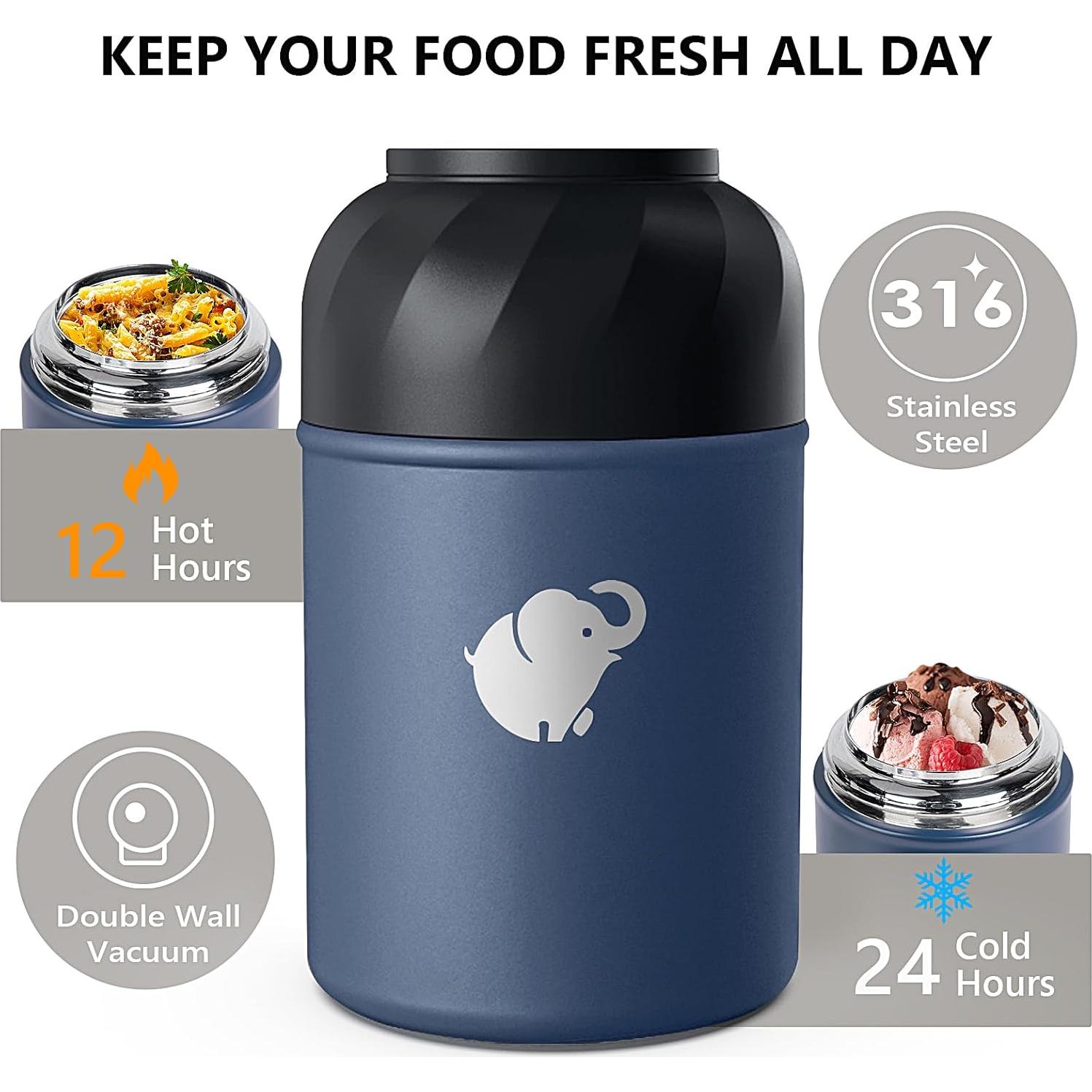 Termo de Comida Aislado HouseTec 17oz Azul Oscuro - A Prueba de Fugas