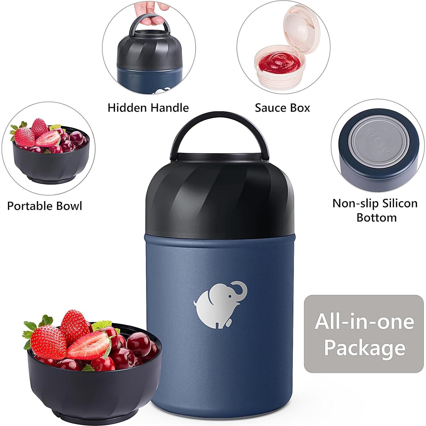 Termo de Comida Aislado HouseTec 17oz Azul Oscuro - A Prueba de Fugas