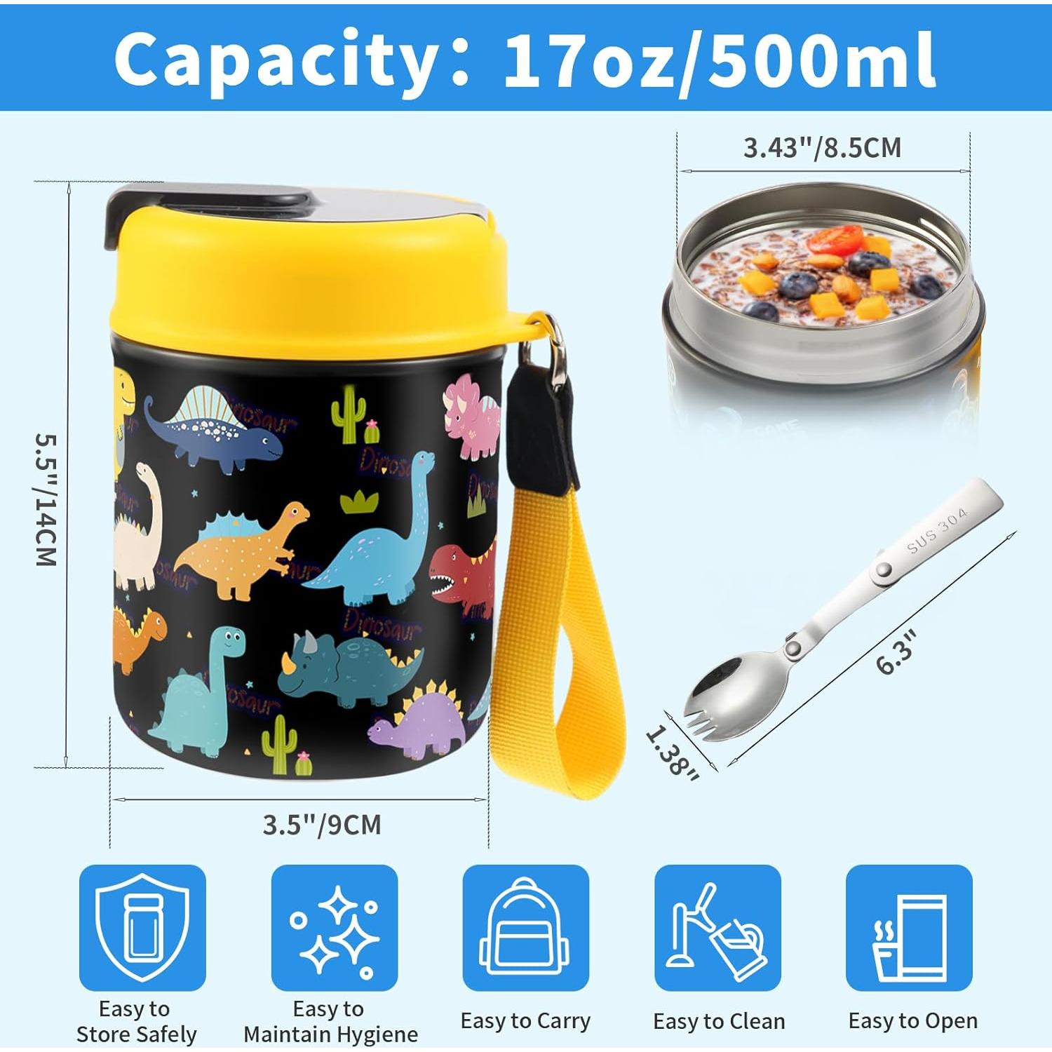 Termo de Sopa para Niños Winkabiu 480ml Amarillo Aislado