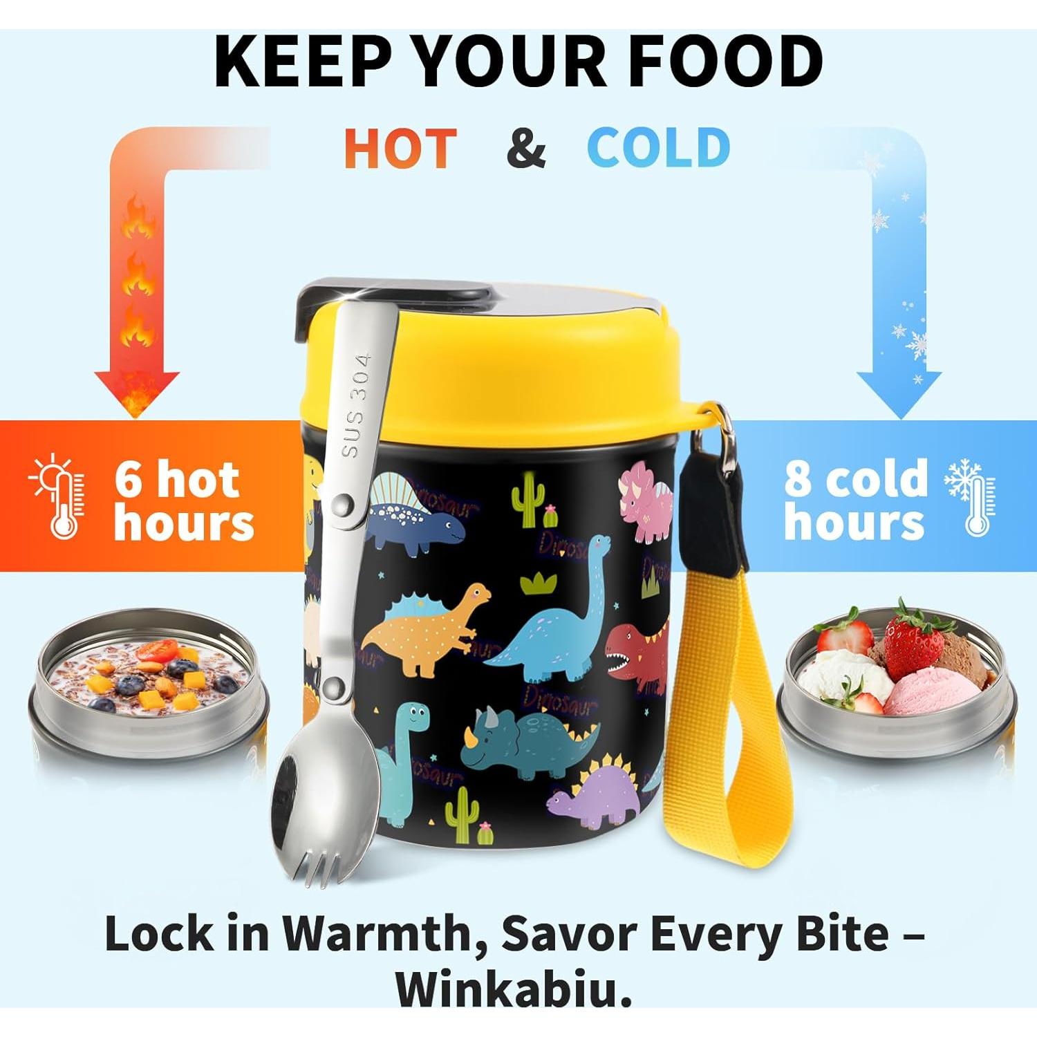 Termo de Sopa para Niños Winkabiu 480ml Amarillo Aislado