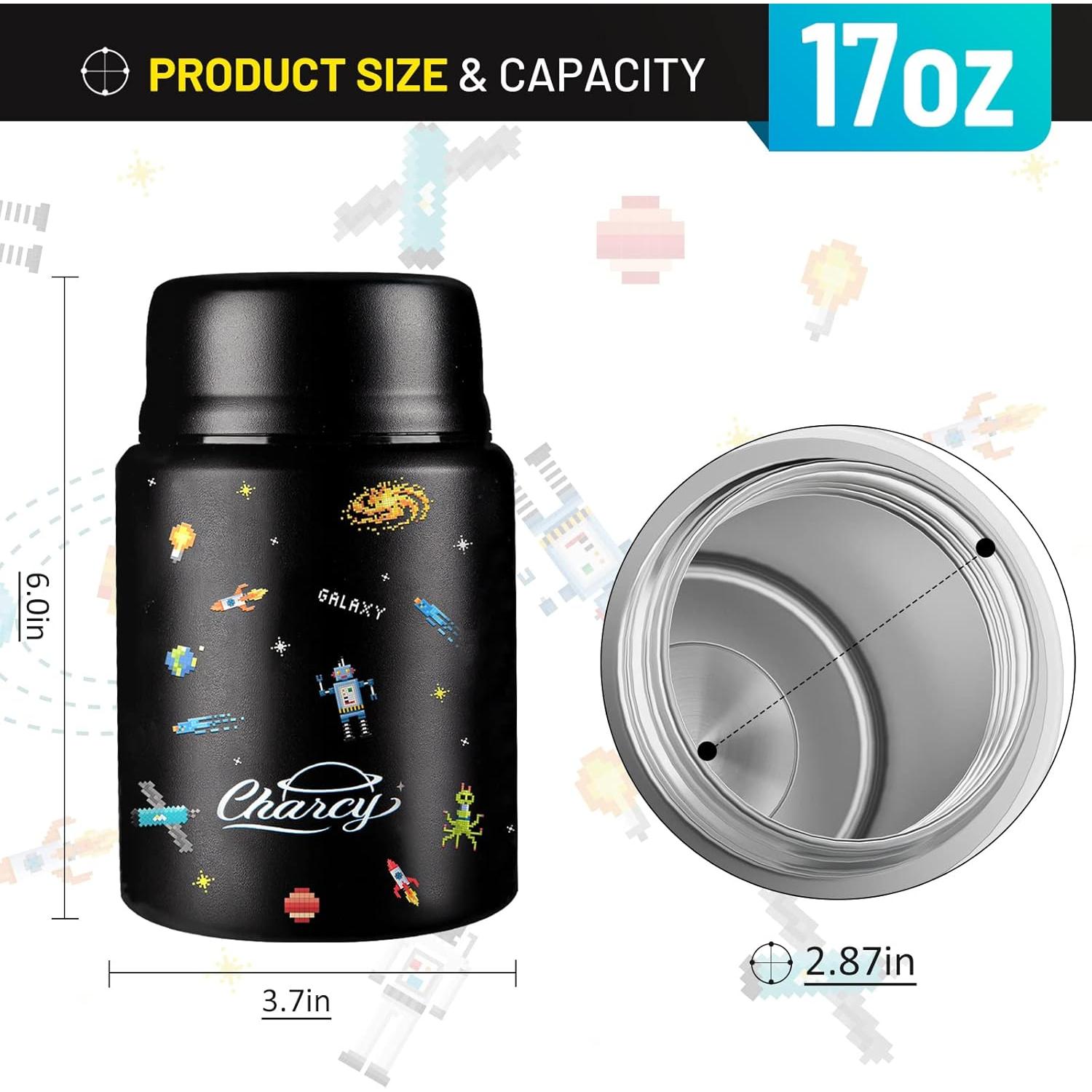 Termo para Comida Caliente Charcy 482ml con Cuchara Plegable